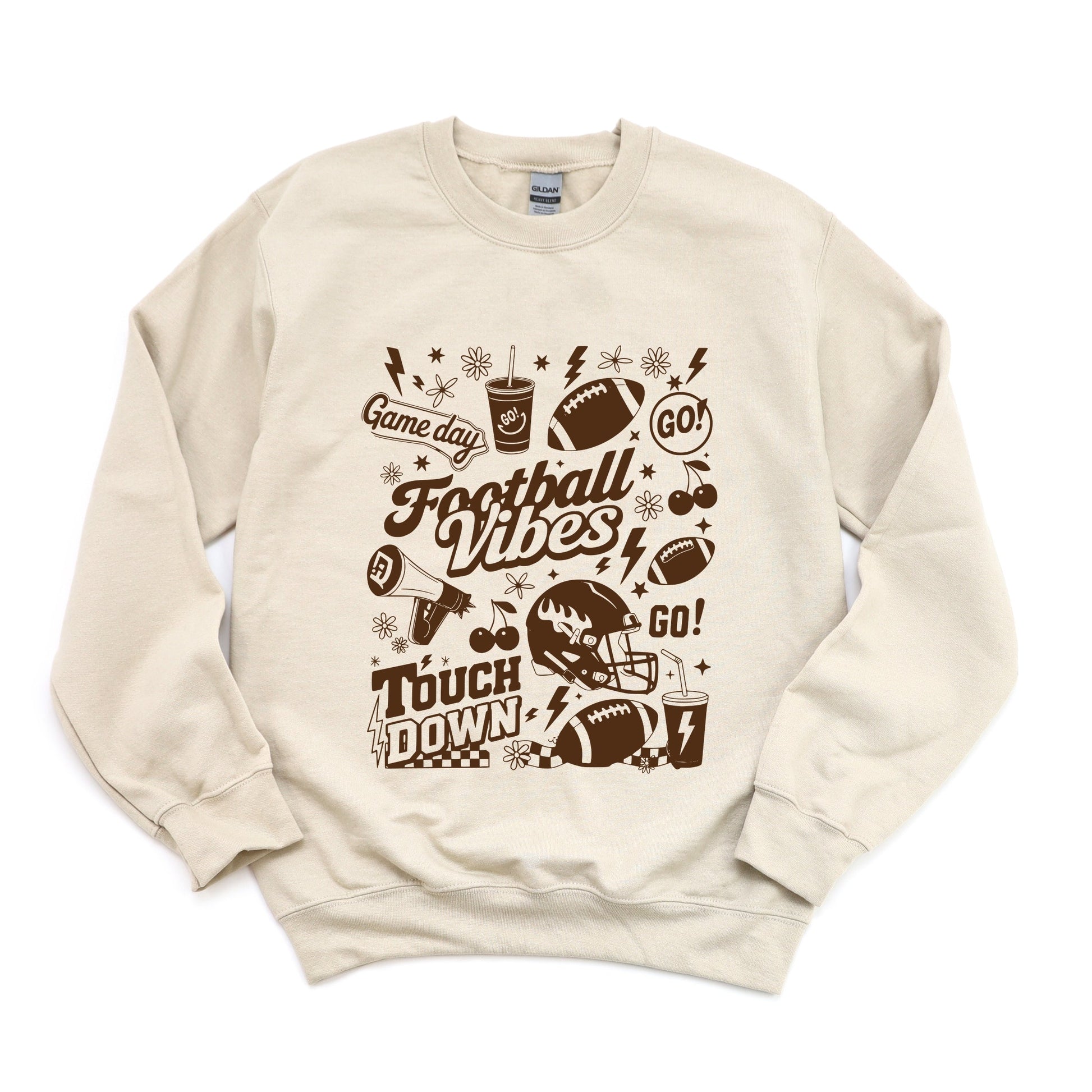 Football Vibes Touchdown Collage -  Womens Sweatshirt