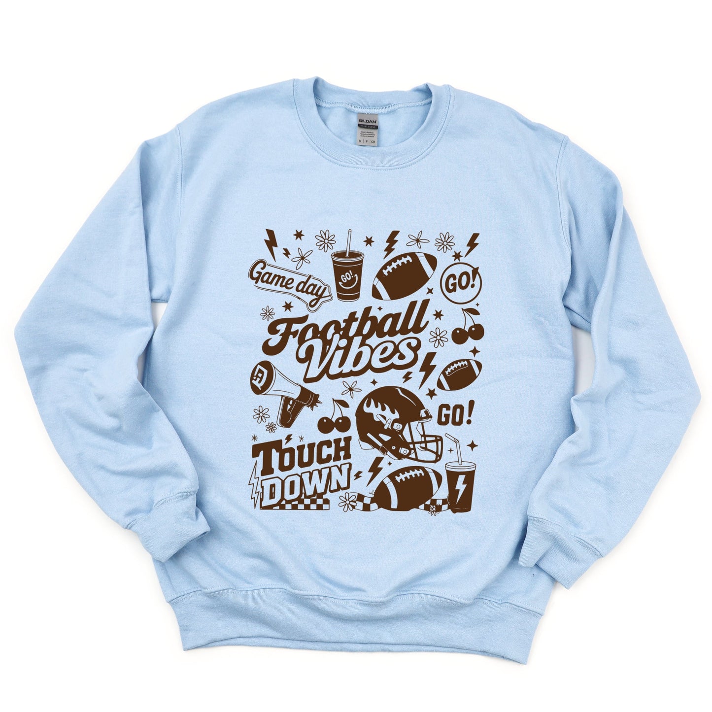Football Vibes Touchdown Collage -  Womens Sweatshirt