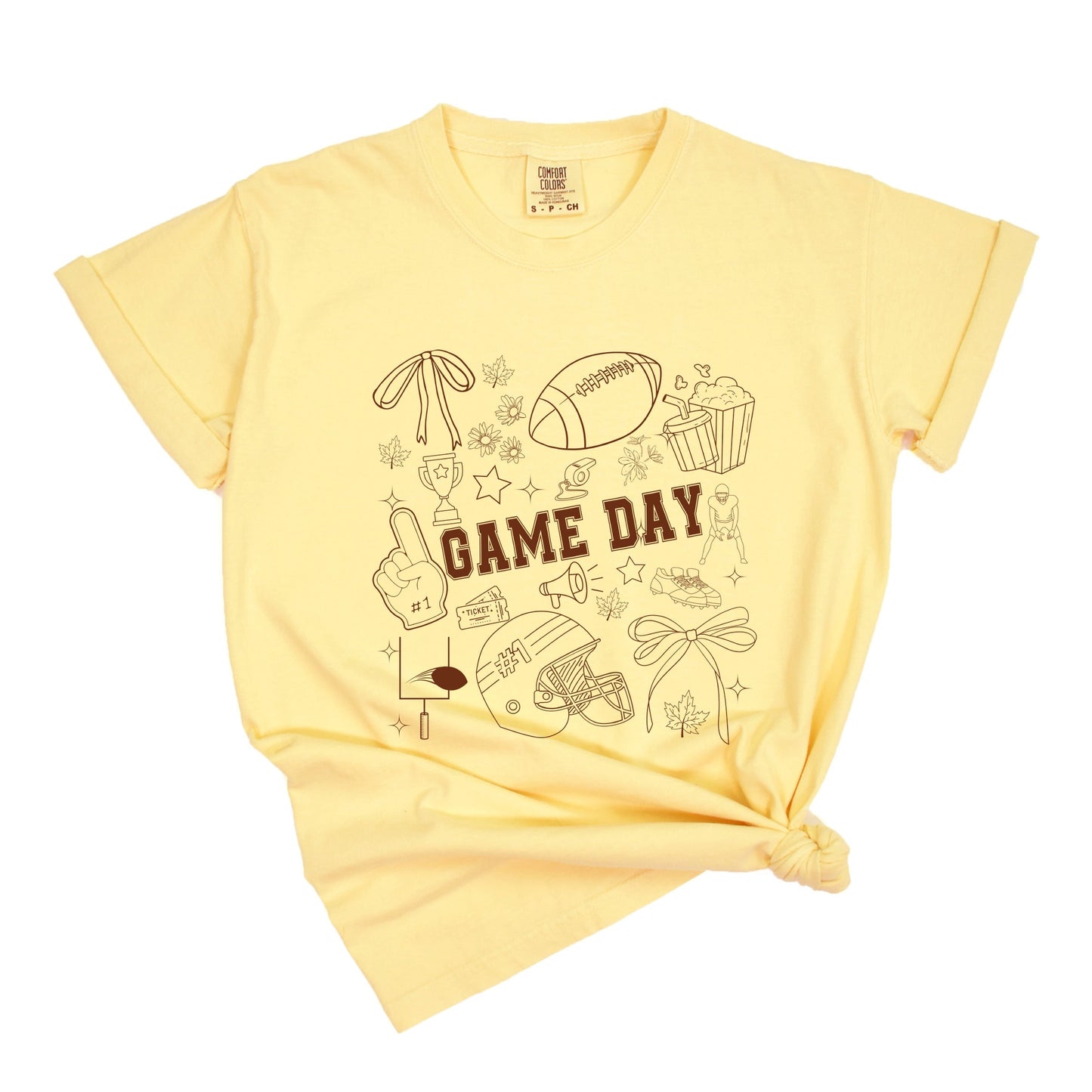 Football Game Day Collage - Womens Garment Dyed Tee