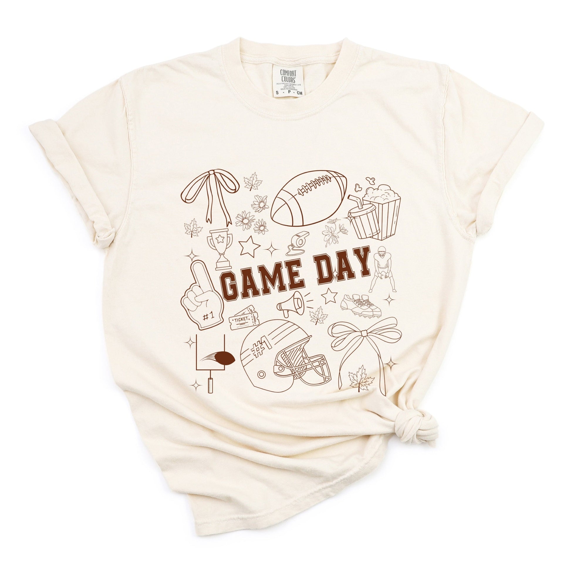 Football Game Day Collage - Womens Garment Dyed Tee