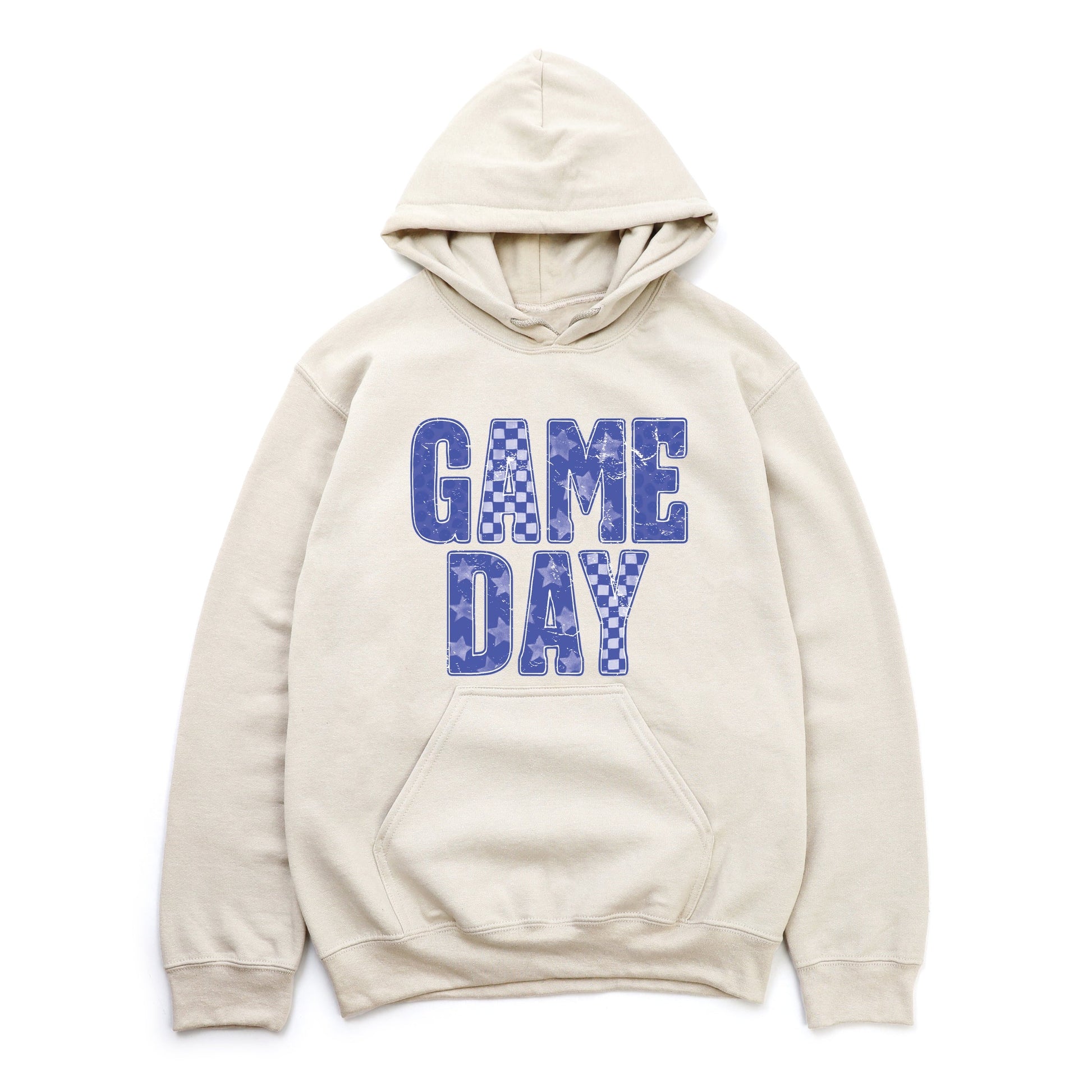 Game Day Blue Checkered - Womens Hoodie
