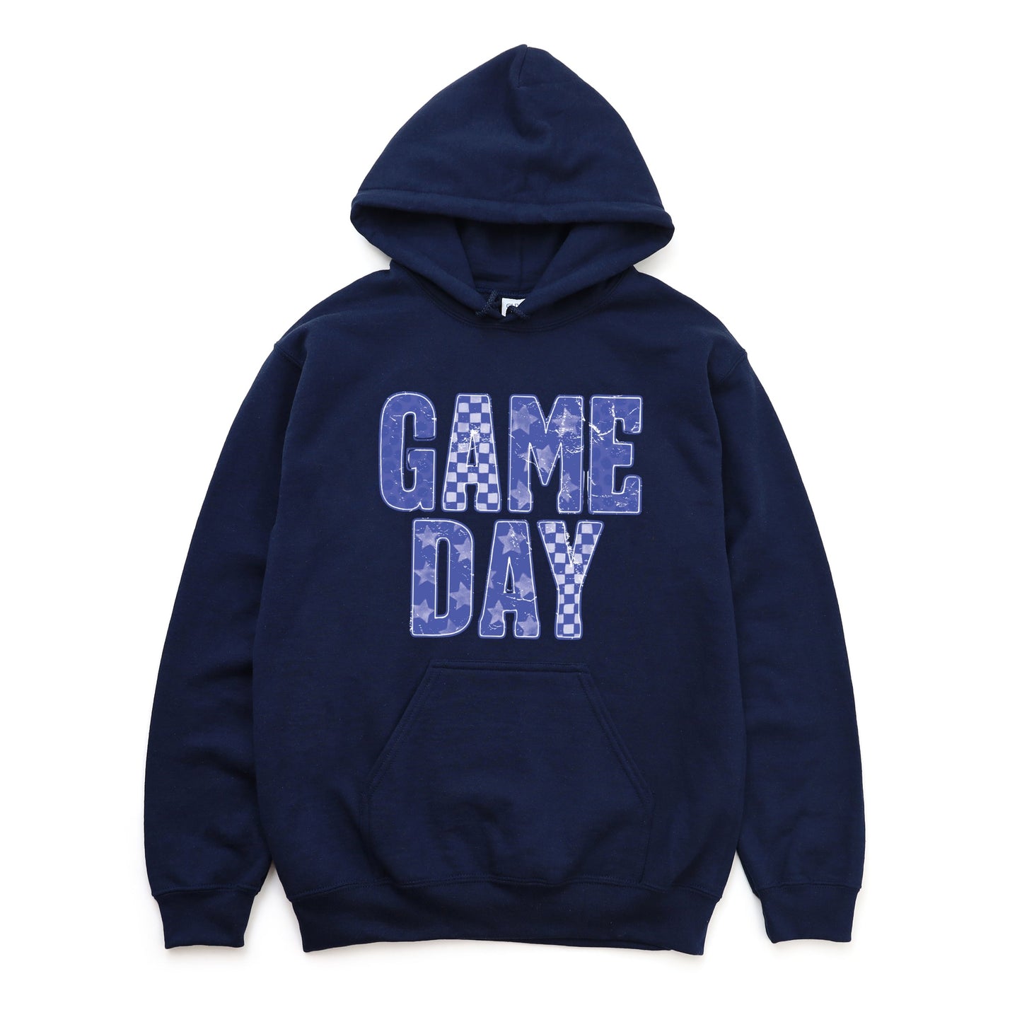 Game Day Blue Checkered - Womens Hoodie