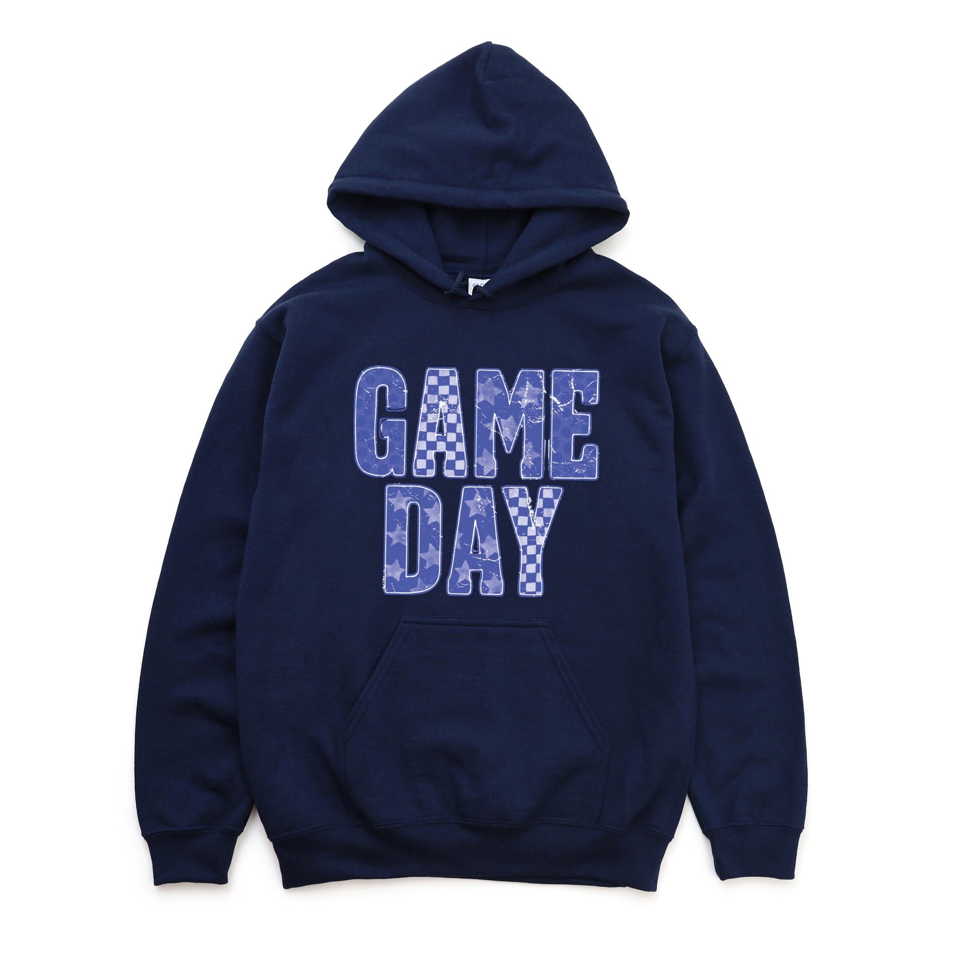 Game Day Blue Checkered - Womens Hoodie