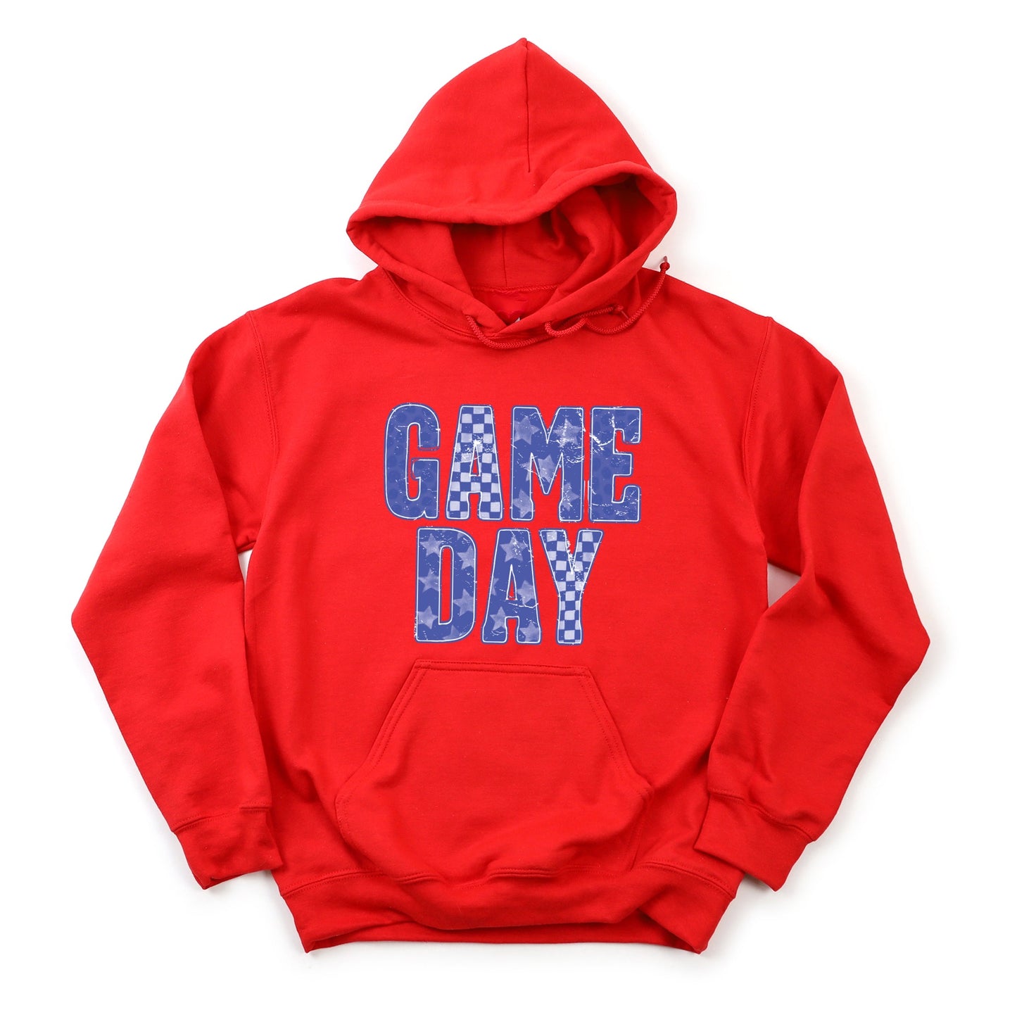 Game Day Blue Checkered - Womens Hoodie