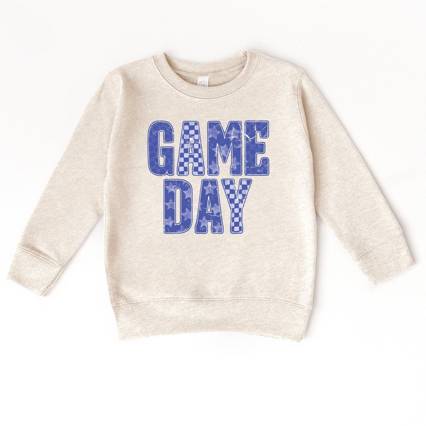 Game Day Blue Checkered - Kids Toddler Graphic Sweatshirt and Kids Youth Graphic Sweatshirt