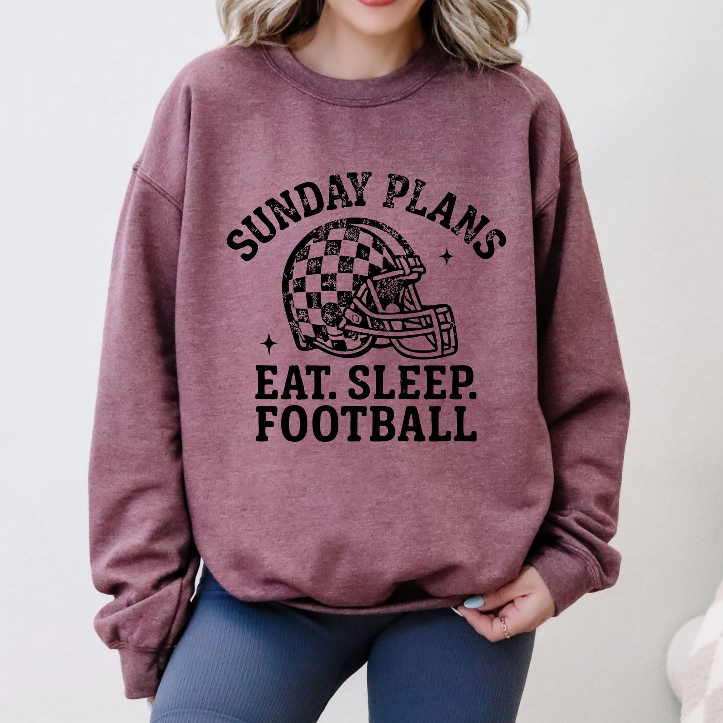 Sunday Plans: Eat. Sleep. Football - Women's Graphic Sweatshirt