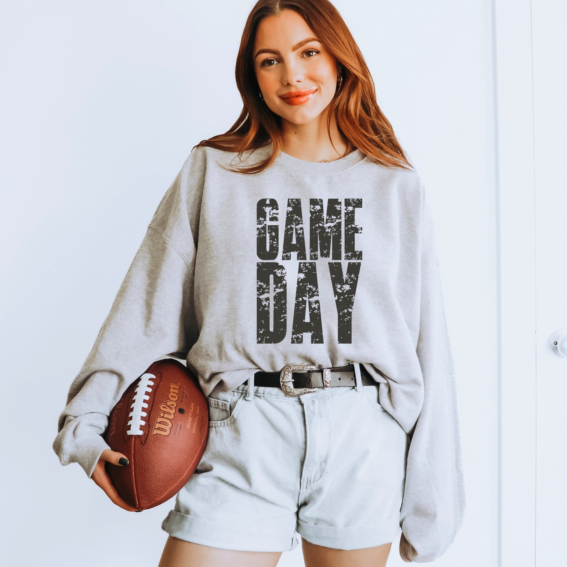 Game Day Block Distressed - Women's Graphic Sweatshirt