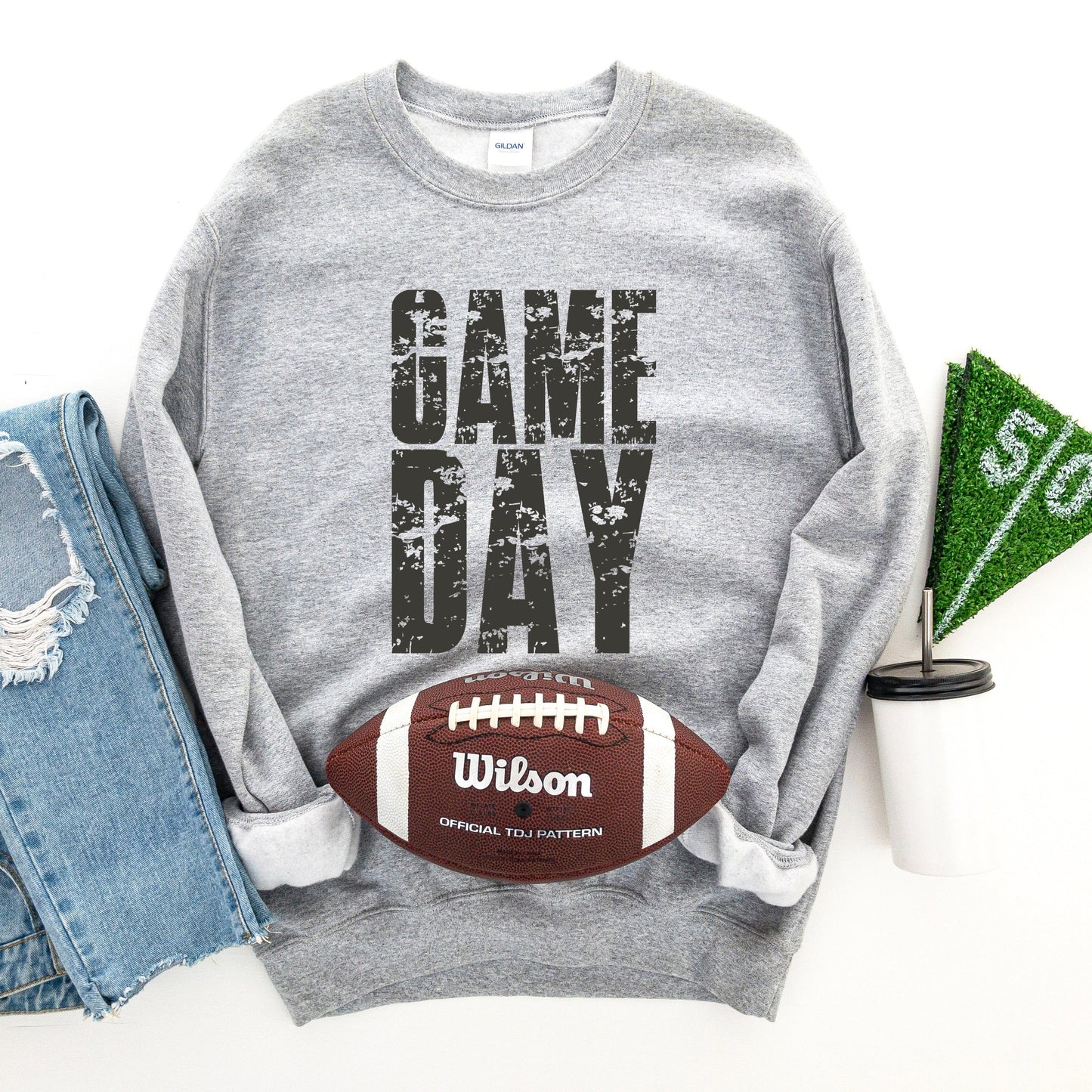 Game Day Block Distressed - Women's Graphic Sweatshirt