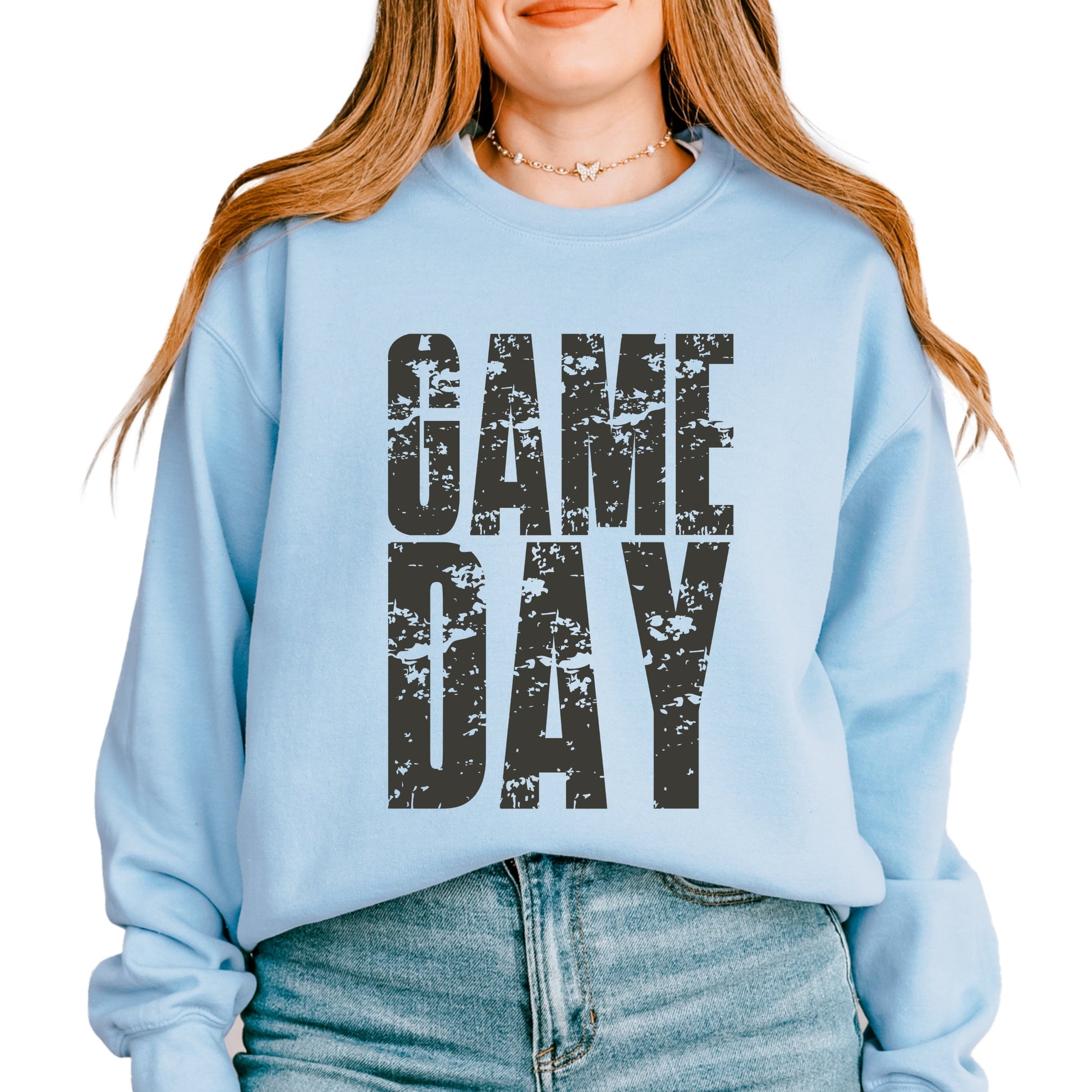 Game Day Block Distressed - Women's Graphic Sweatshirt