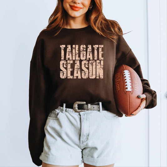 Tailgate Season Block Distressed - Women's Graphic Sweatshirt