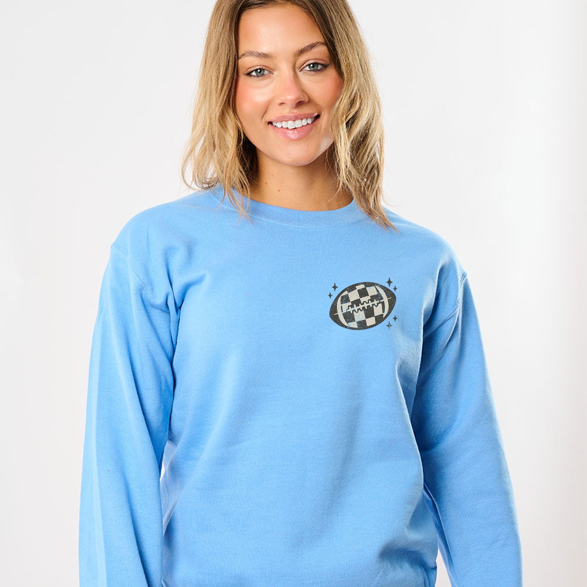 Football Sparkles Distressed - Women's Graphic Sweatshirt