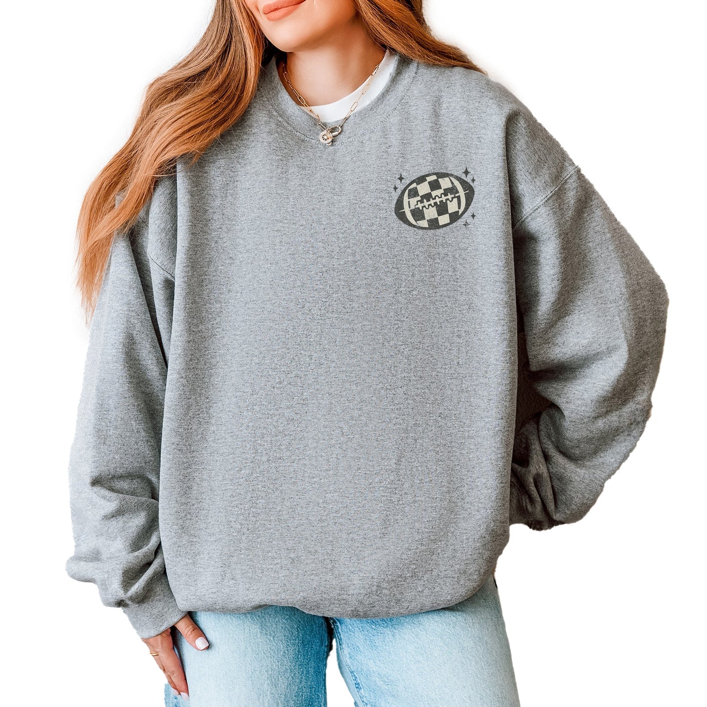 Football Sparkles Distressed - Women's Graphic Sweatshirt