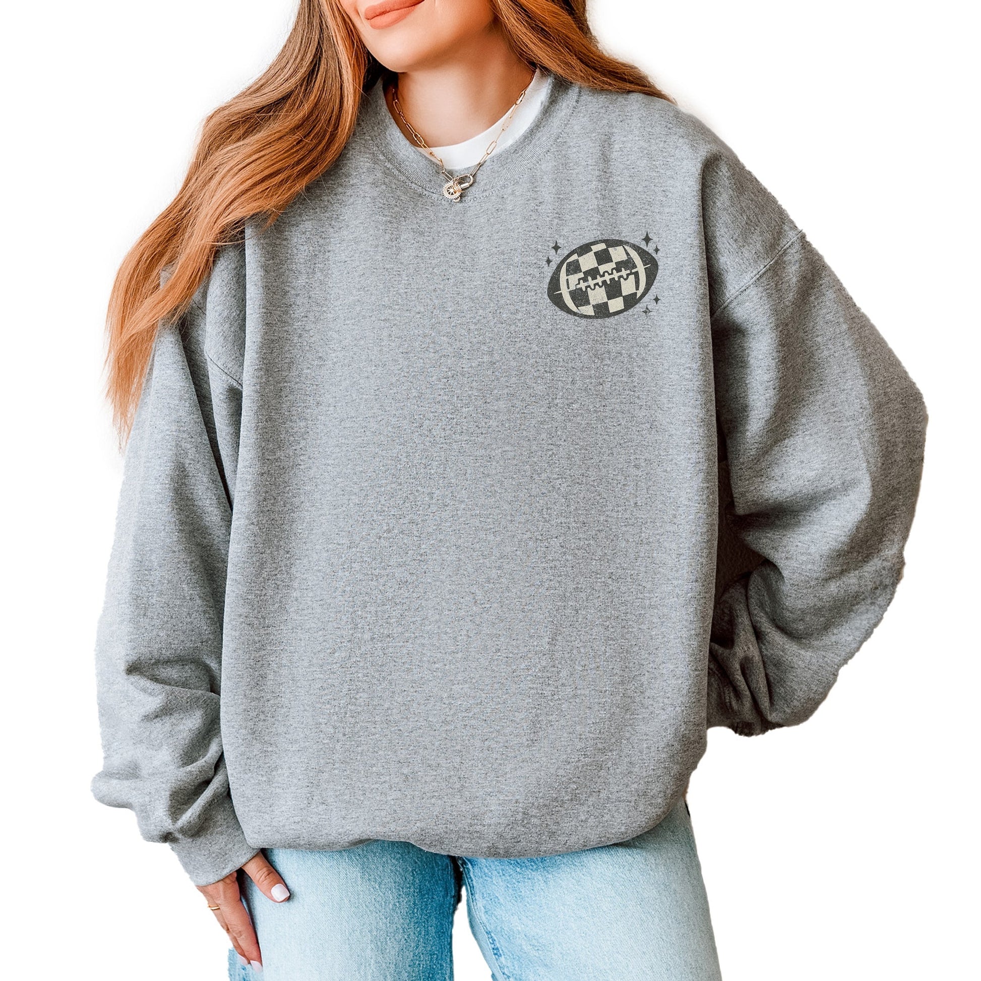Football Sparkles Distressed - Women's Graphic Sweatshirt