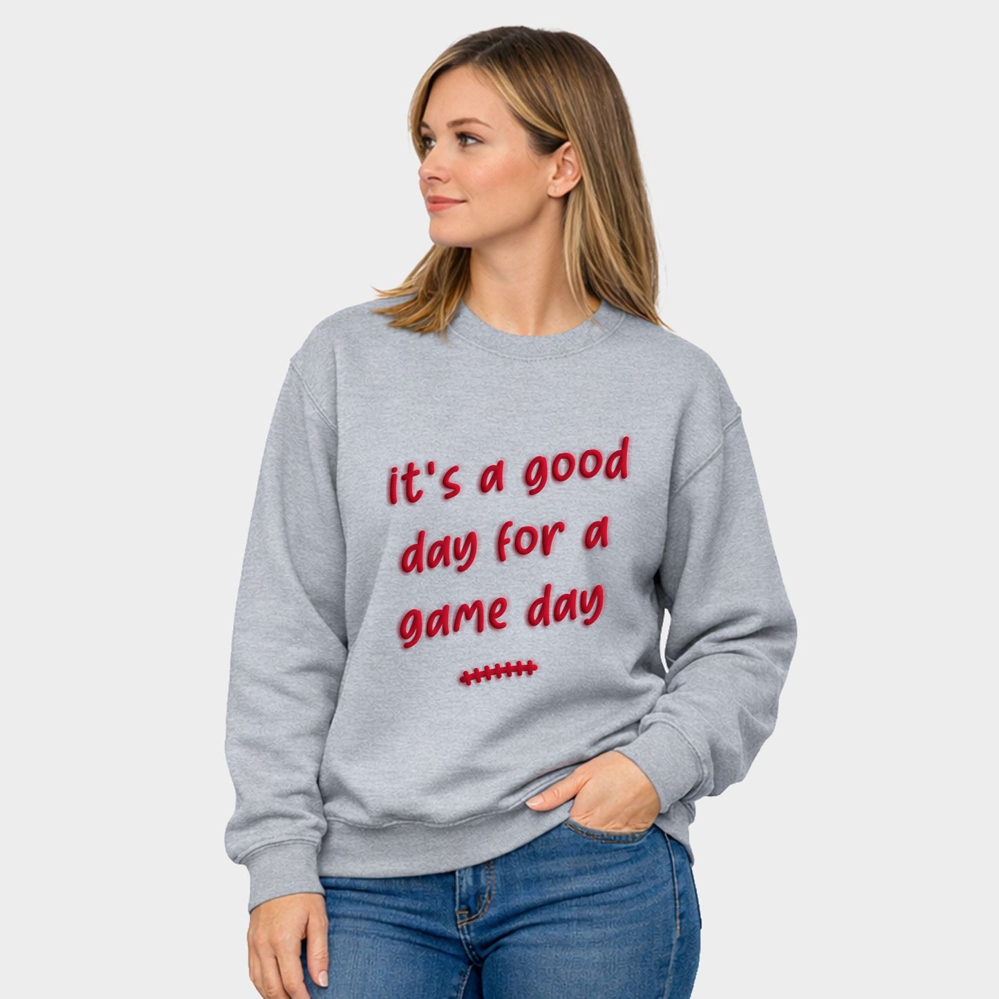 It's A Good Day For A Game Day Puff Print - Women's Graphic Sweatshirt