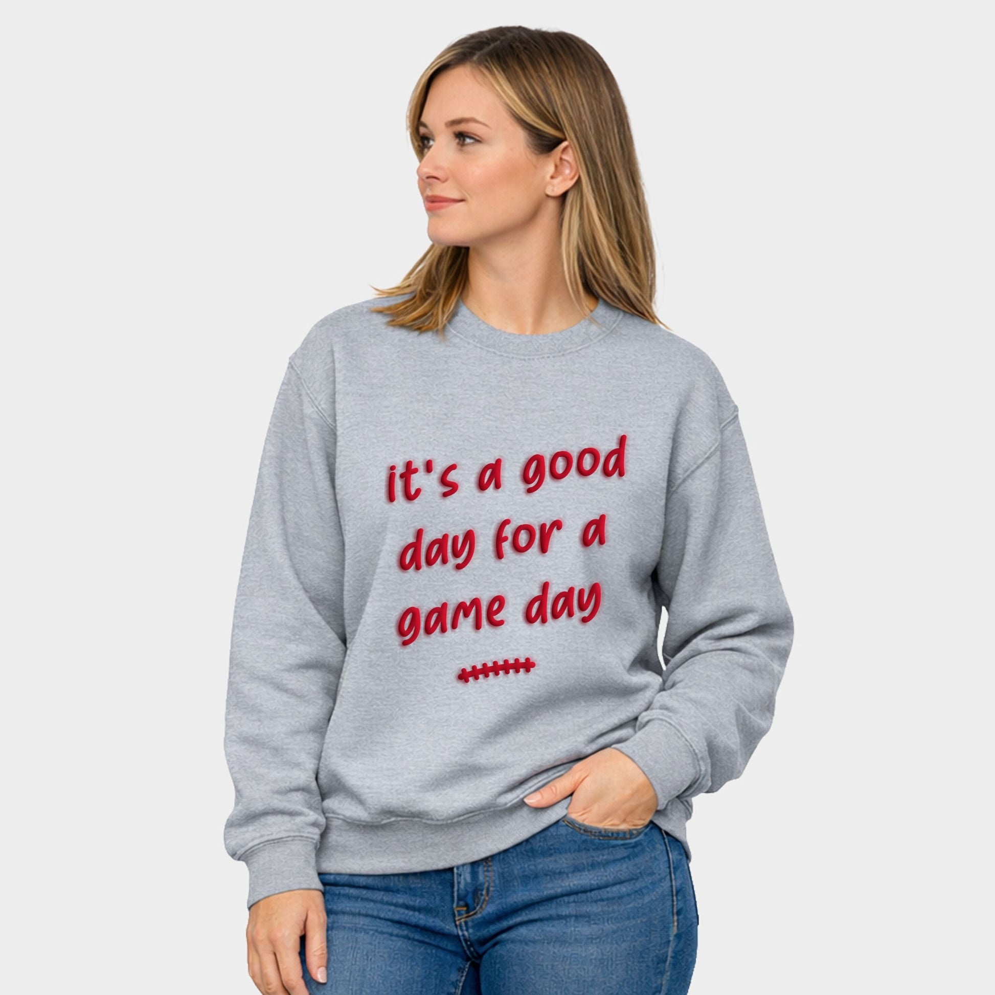 It's A Good Day For A Game Day Puff Print - Women's Graphic Sweatshirt