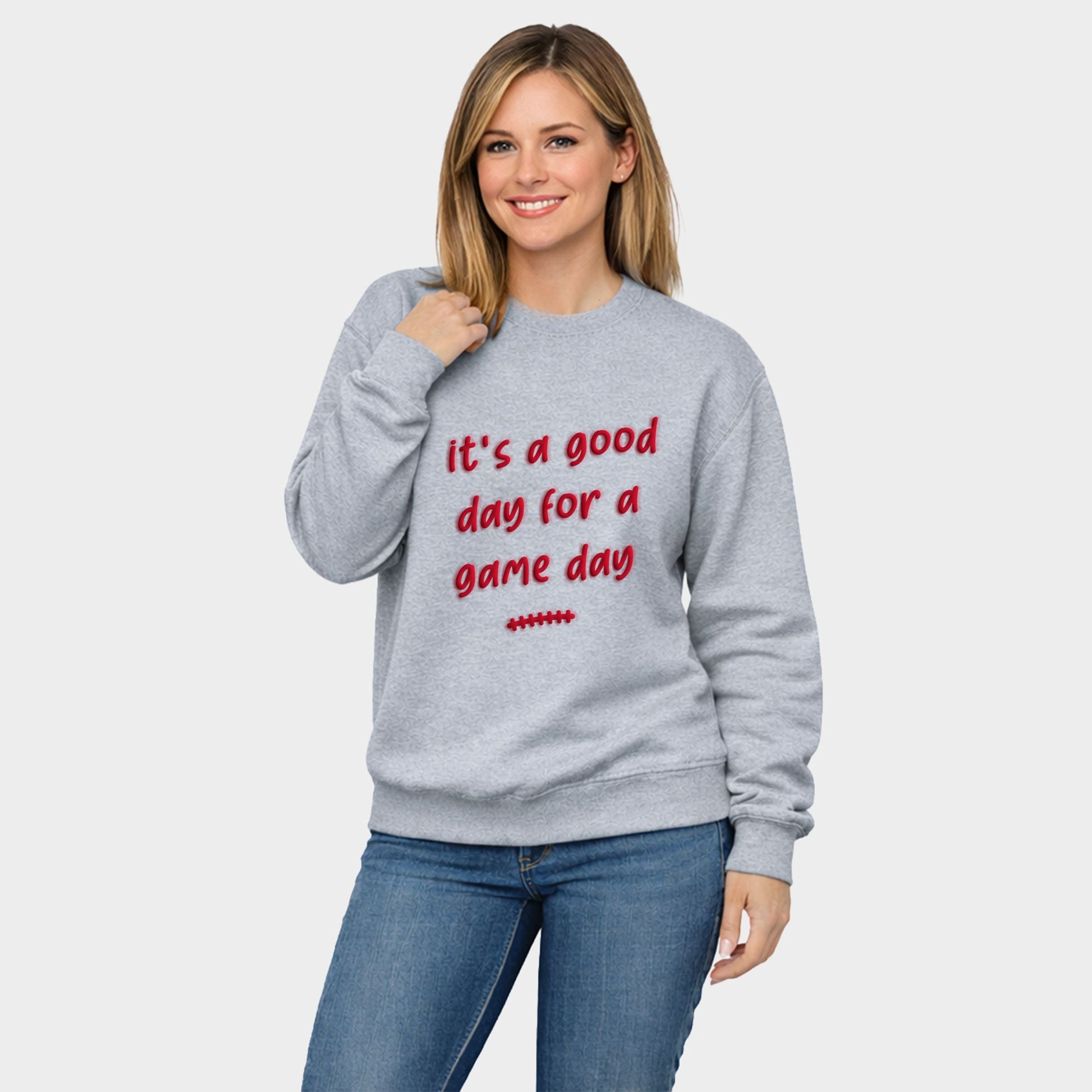 It's A Good Day For A Game Day Puff Print - Women's Graphic Sweatshirt