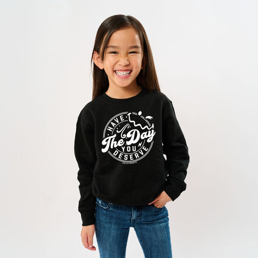SmileyWorld Have The Day You Deserve Circle - Youth Graphic Sweatshirt