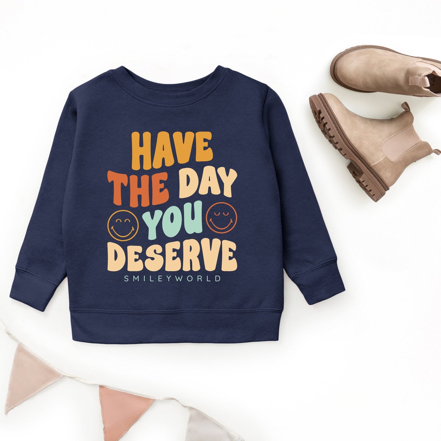 SmileyWorld Have The Day You Deserve Groovy - Youth Graphic Sweatshirt