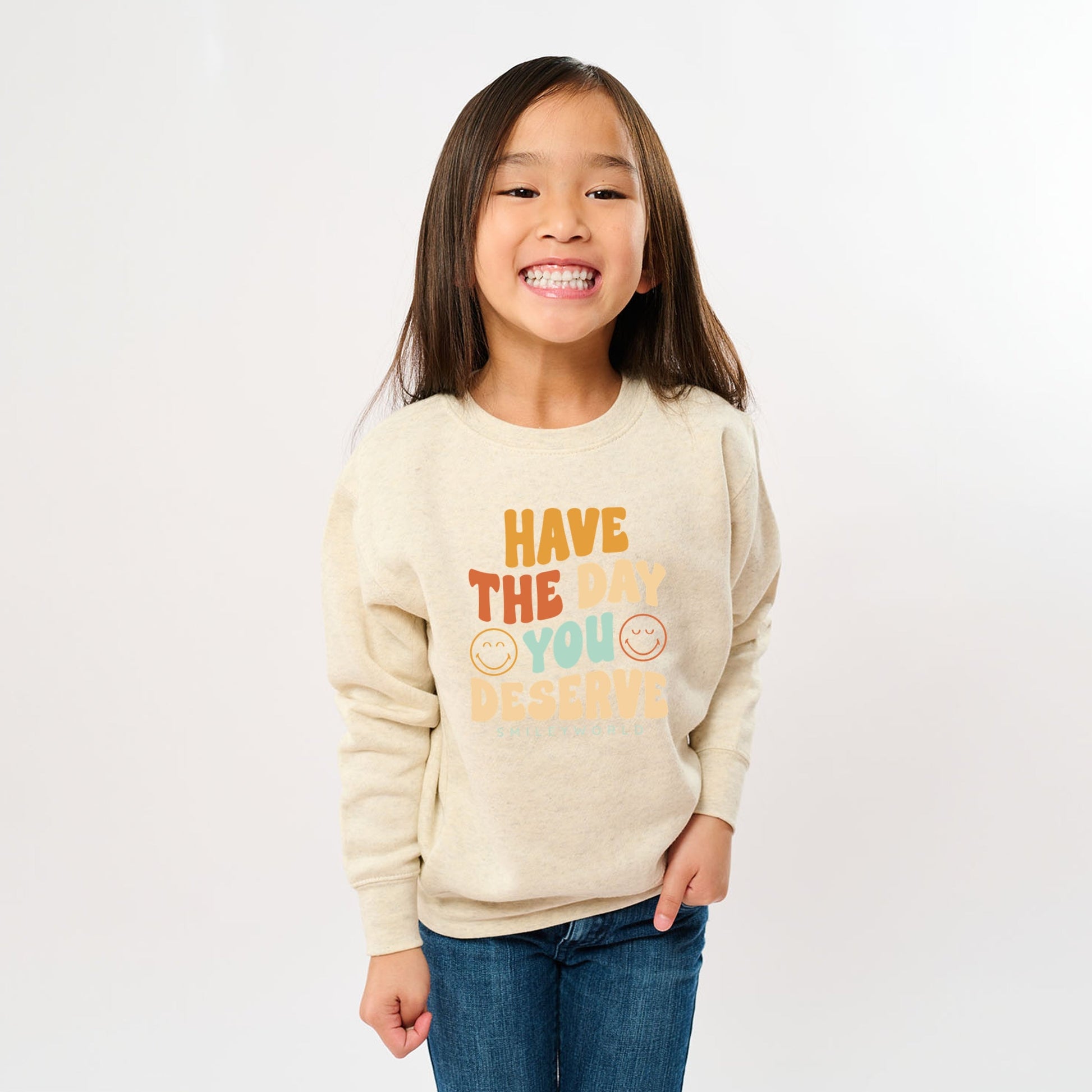 SmileyWorld Have The Day You Deserve Groovy - Youth Graphic Sweatshirt