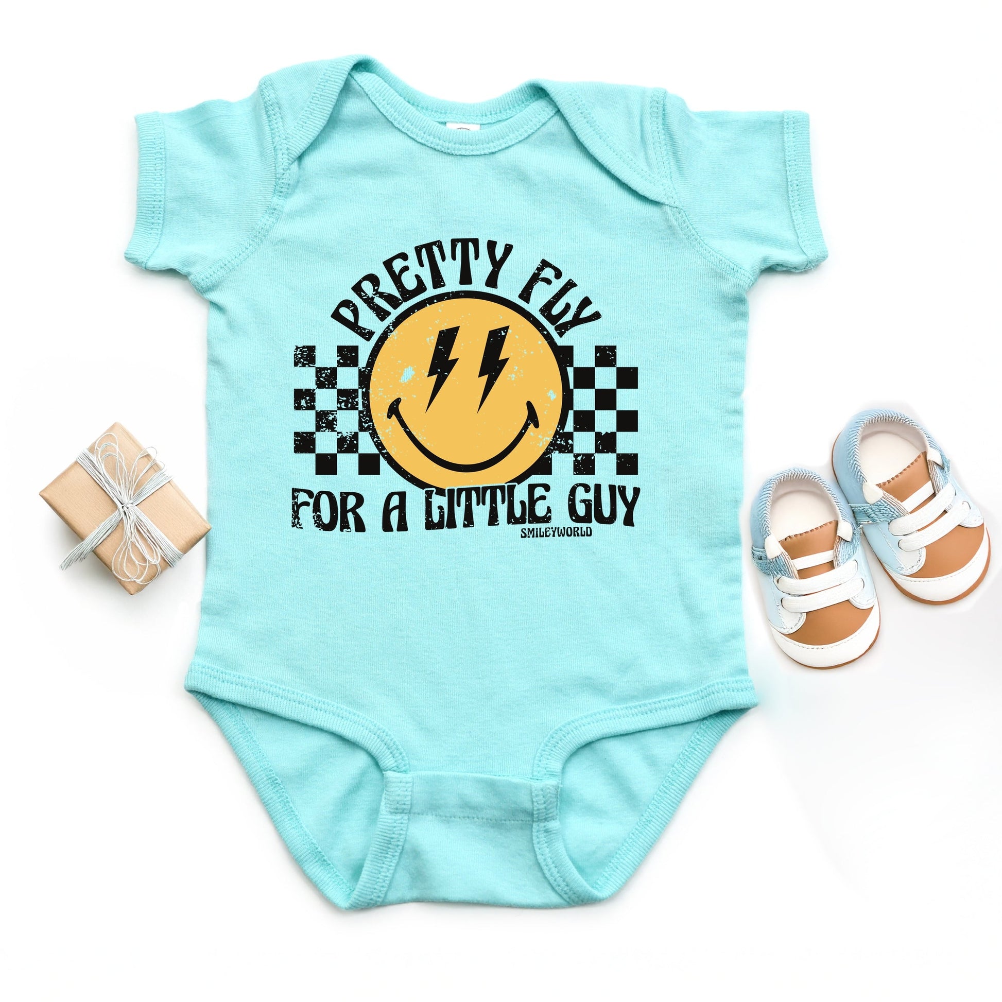SmileyWorld Pretty Fly For A Little Guy - Baby Short Sleeve Graphic Bodysuit