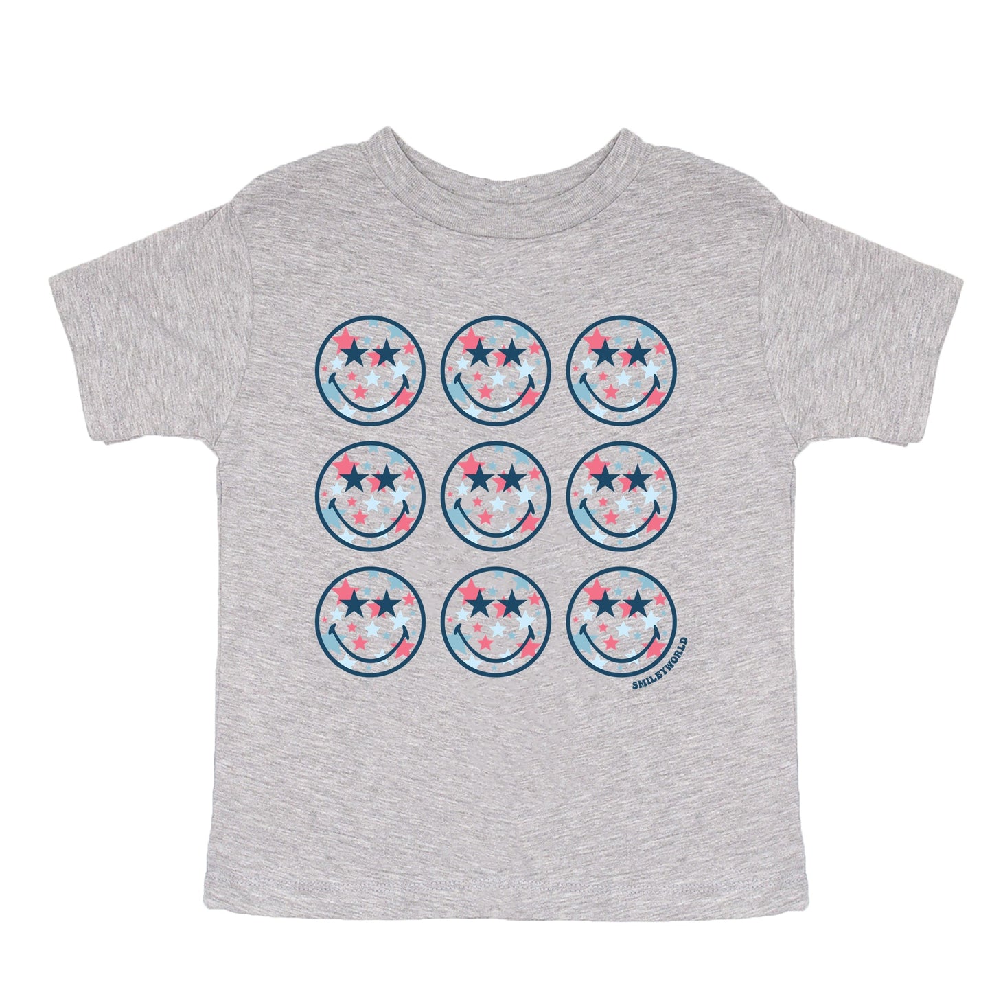 SmileyWorld Patriotic Stars Stacked - Toddler Short Sleeve Graphic T-Shirt