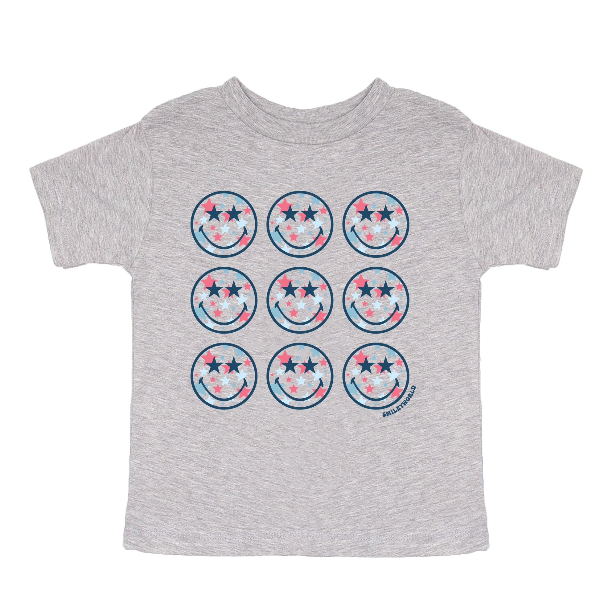 SmileyWorld Patriotic Stars Stacked - Toddler Short Sleeve Graphic T-Shirt