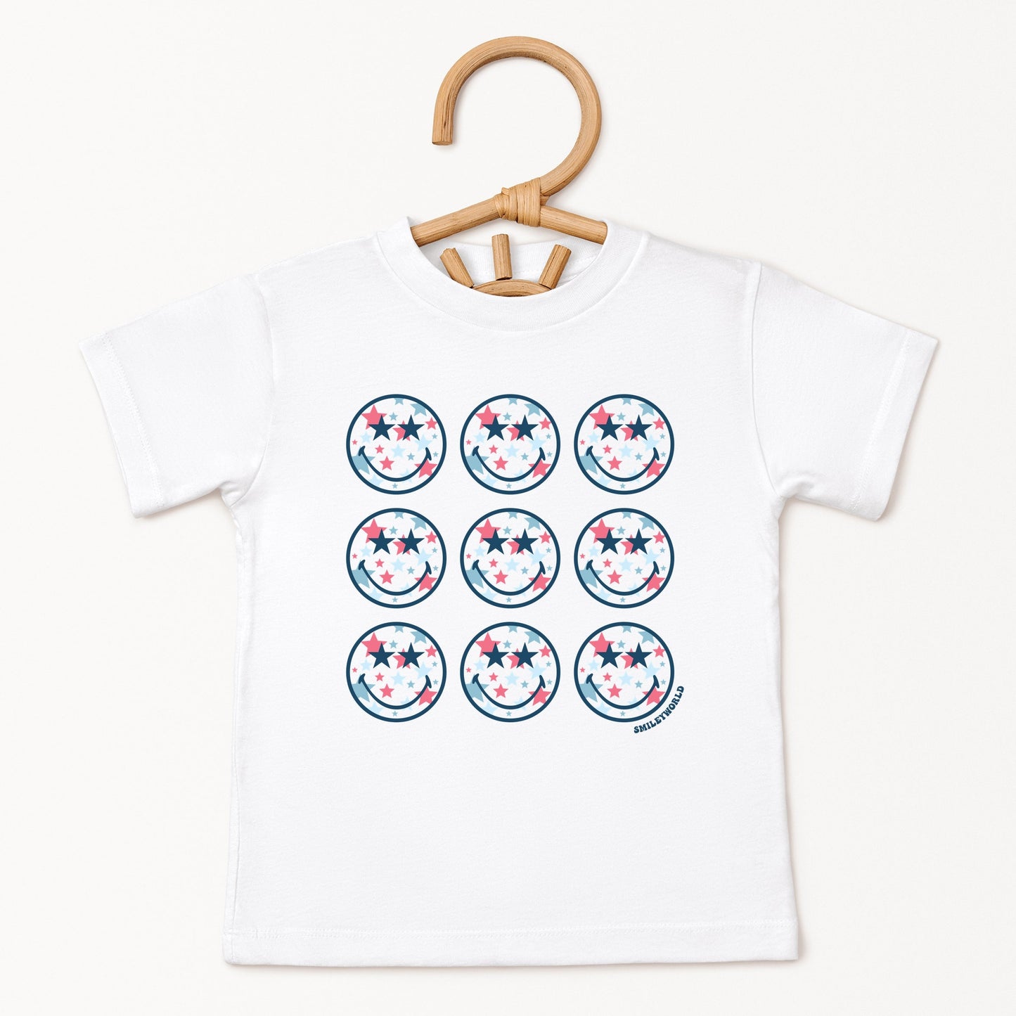 SmileyWorld Patriotic Stars Stacked - Toddler Short Sleeve Graphic T-Shirt