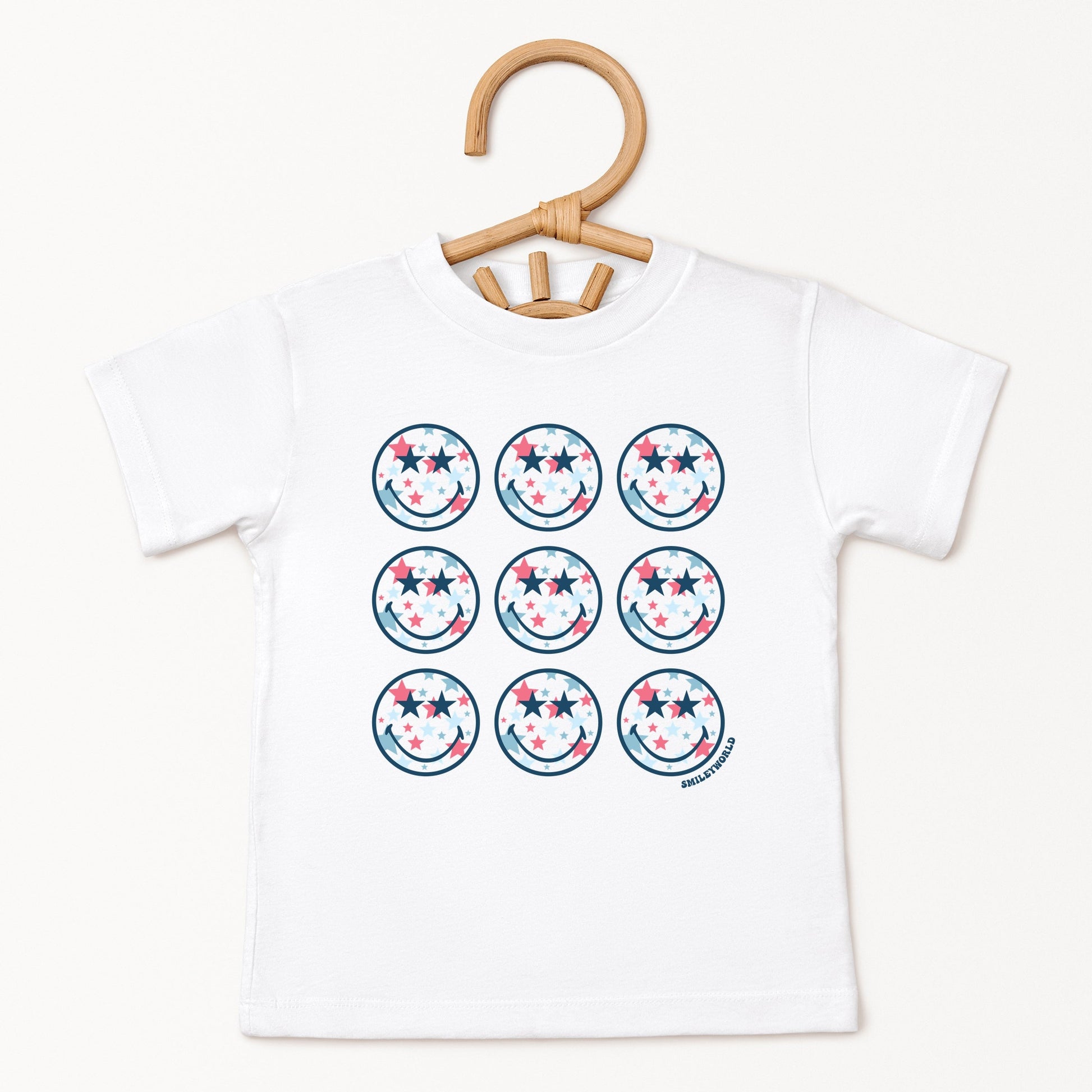 SmileyWorld Patriotic Stars Stacked - Toddler Short Sleeve Graphic T-Shirt