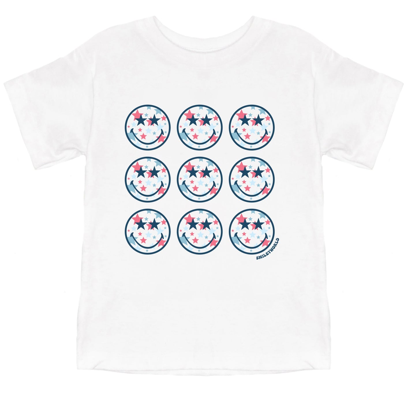 SmileyWorld Patriotic Stars Stacked - Toddler Short Sleeve Graphic T-Shirt