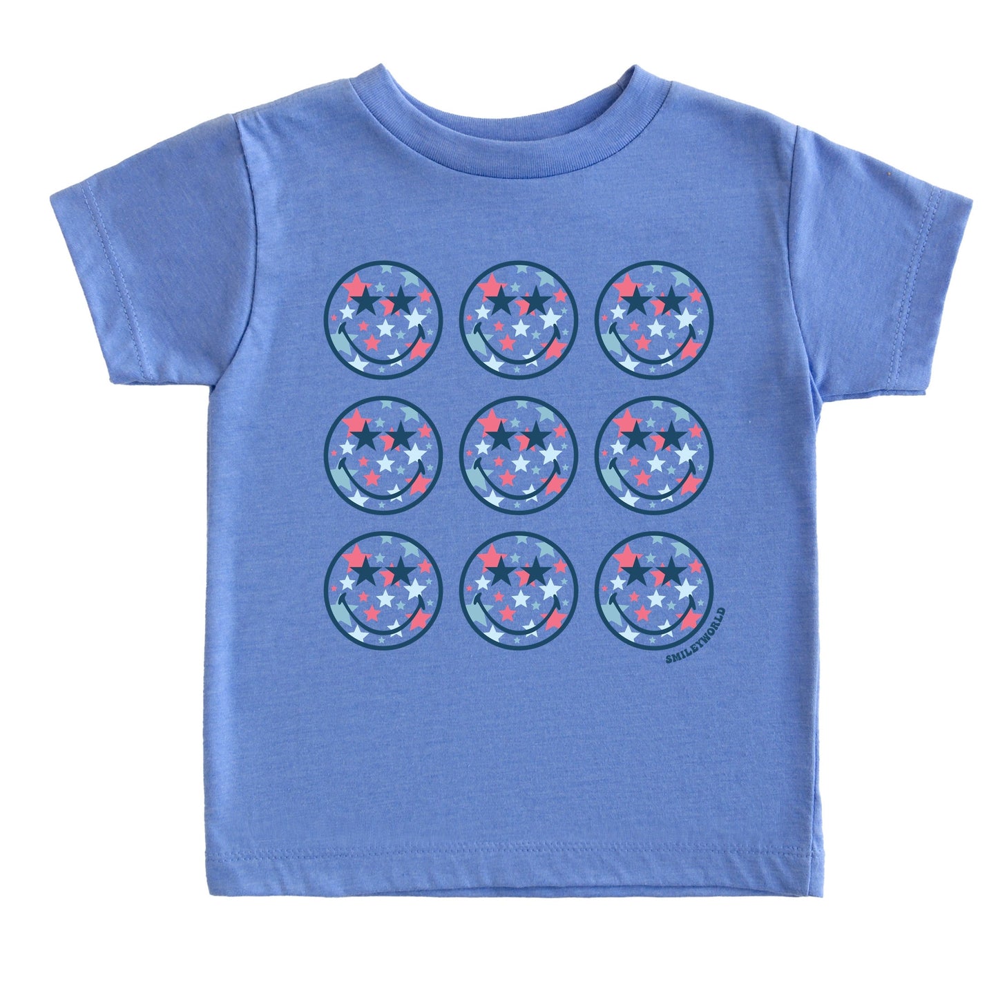 SmileyWorld Patriotic Stars Stacked - Toddler Short Sleeve Graphic T-Shirt