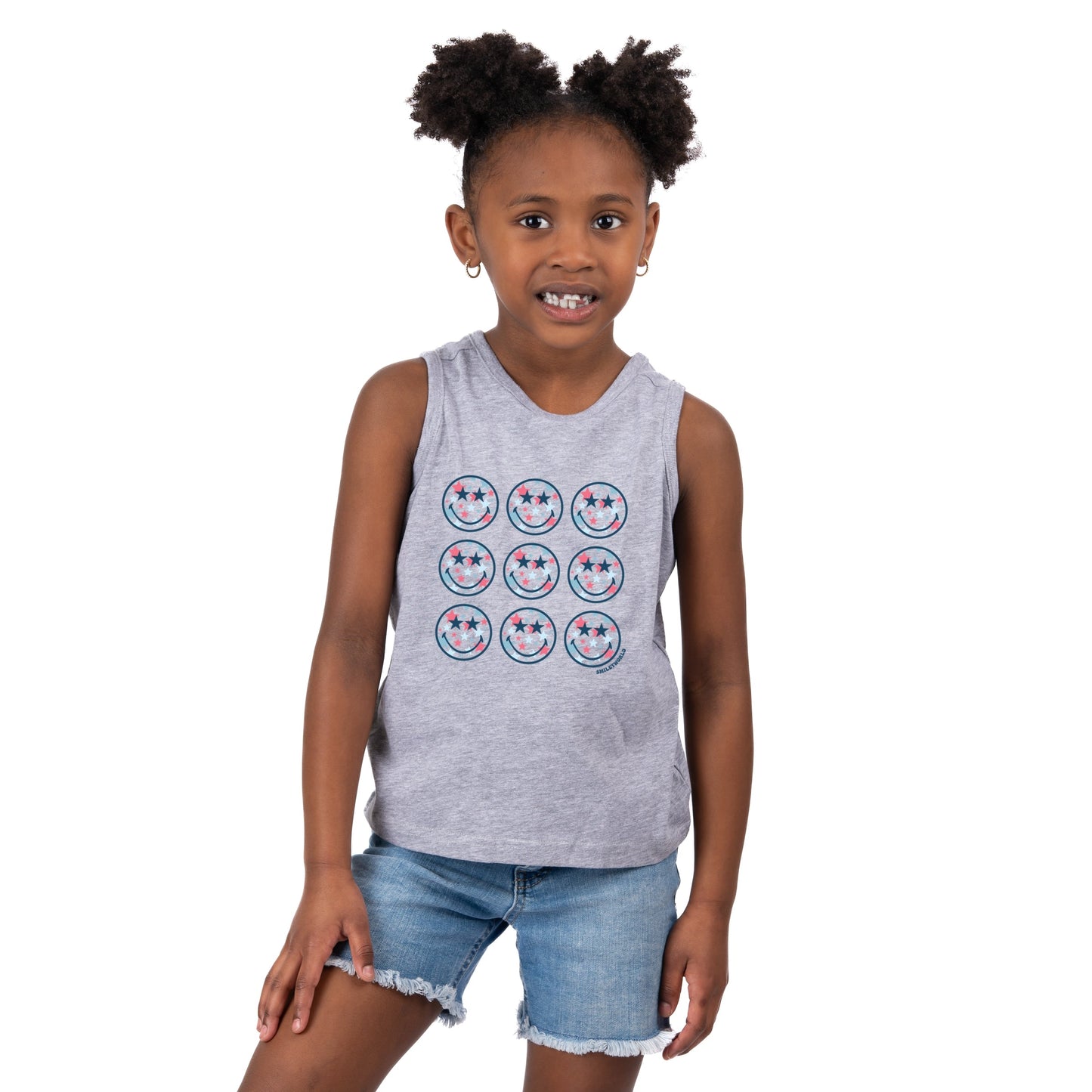 SmileyWorld Patriotic Stars Stacked - Toddler Graphic Tank