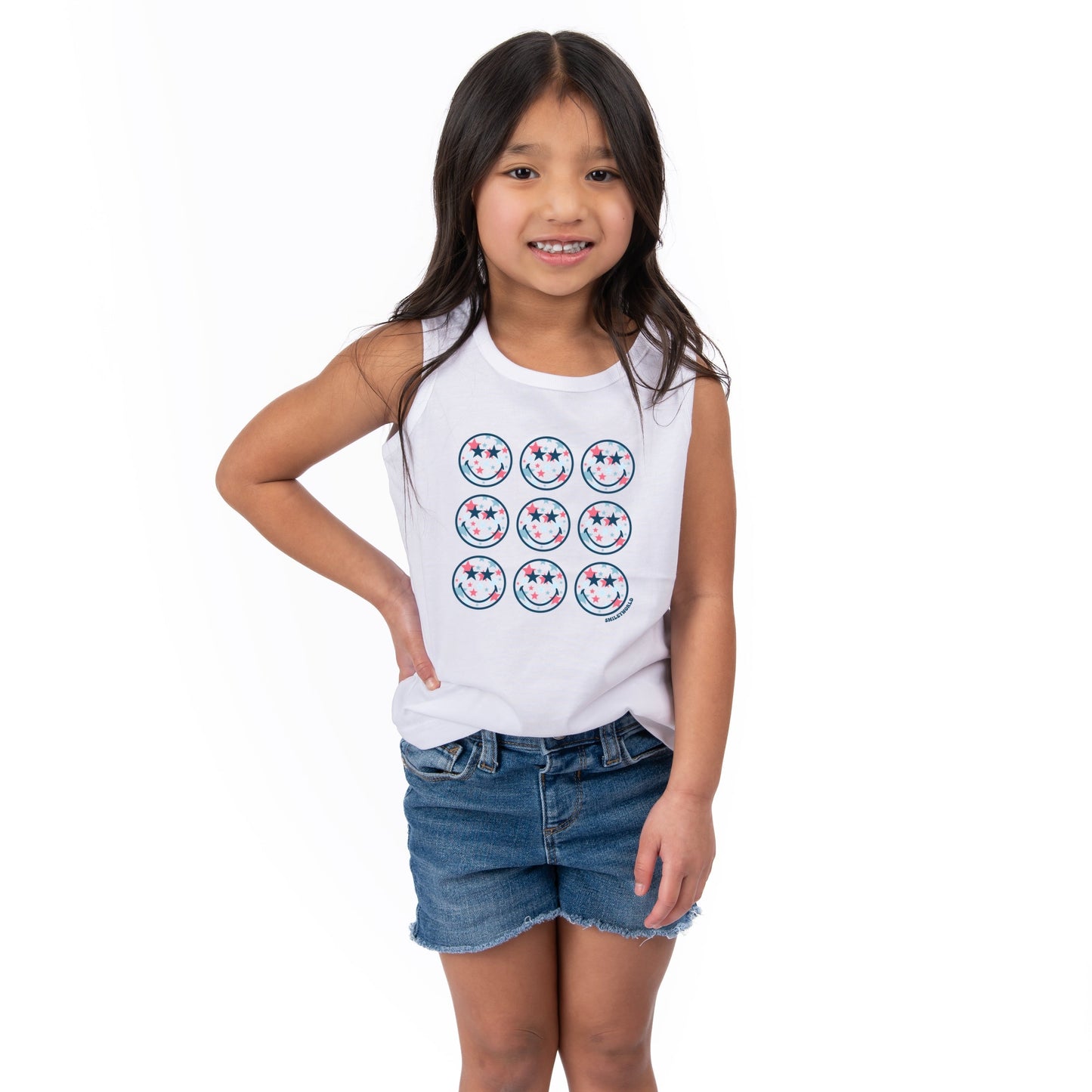 SmileyWorld Patriotic Stars Stacked - Toddler Graphic Tank