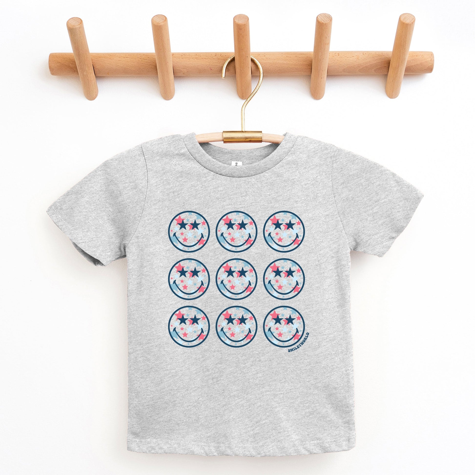 SmileyWorld Patriotic Stars Stacked - Youth Short Sleeve Graphic T-Shirt