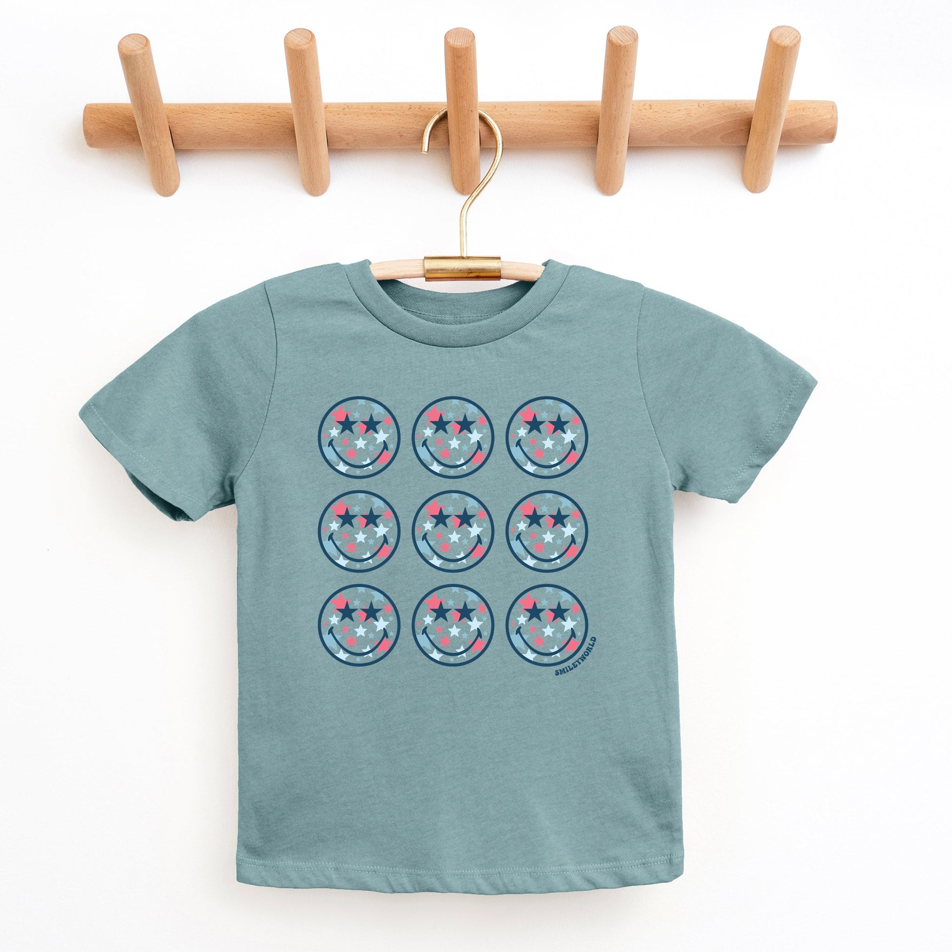 SmileyWorld Patriotic Stars Stacked - Youth Short Sleeve Graphic T-Shirt