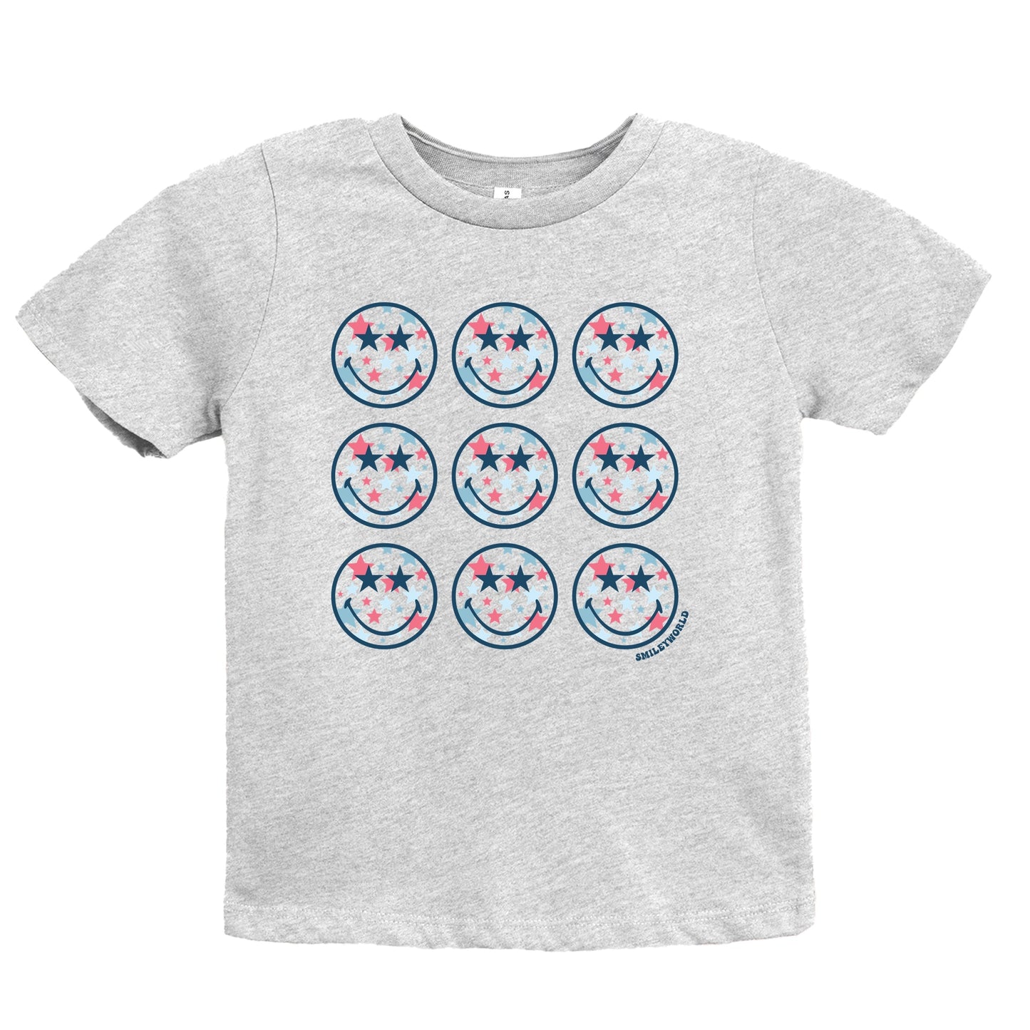 SmileyWorld Patriotic Stars Stacked - Youth Short Sleeve Graphic T-Shirt