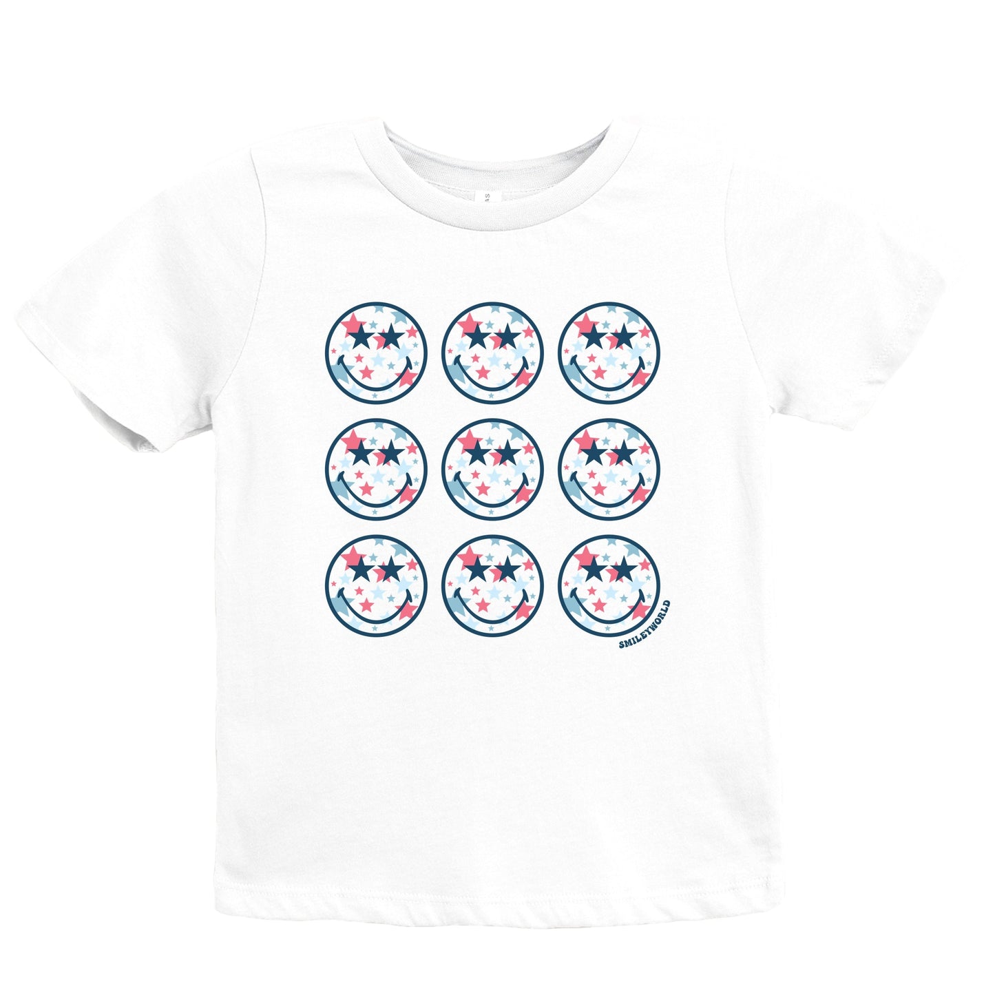 SmileyWorld Patriotic Stars Stacked - Youth Short Sleeve Graphic T-Shirt