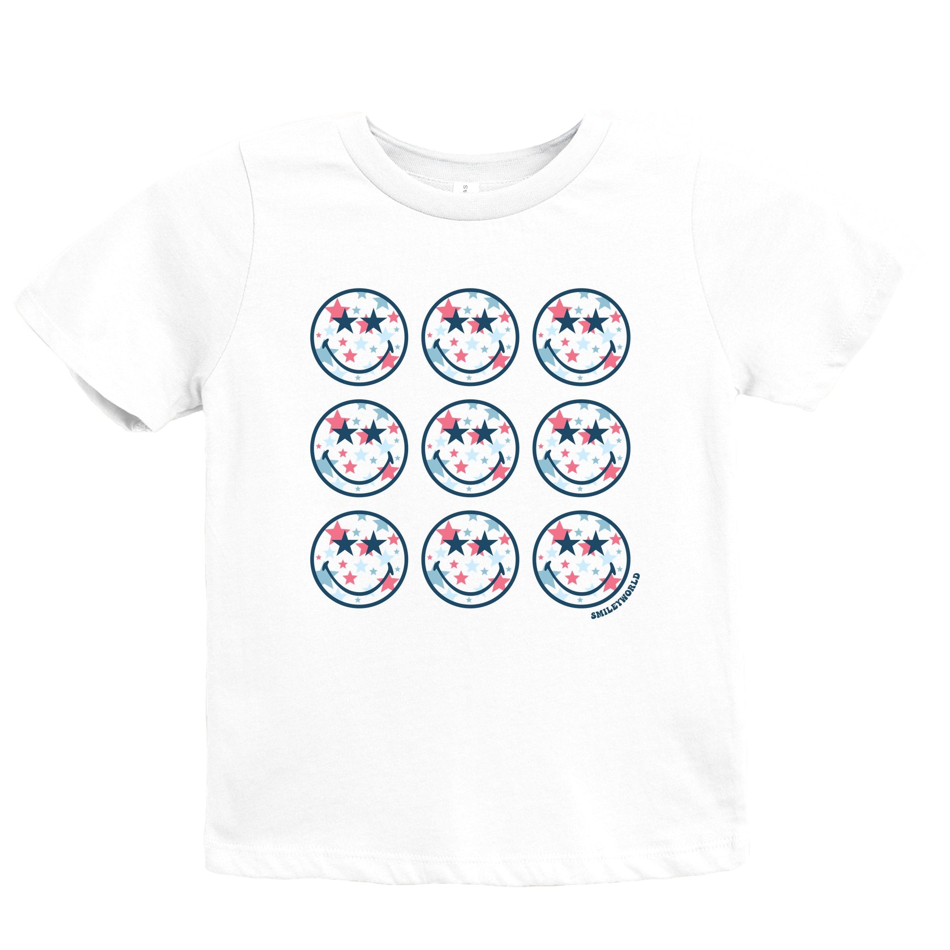 SmileyWorld Patriotic Stars Stacked - Youth Short Sleeve Graphic T-Shirt