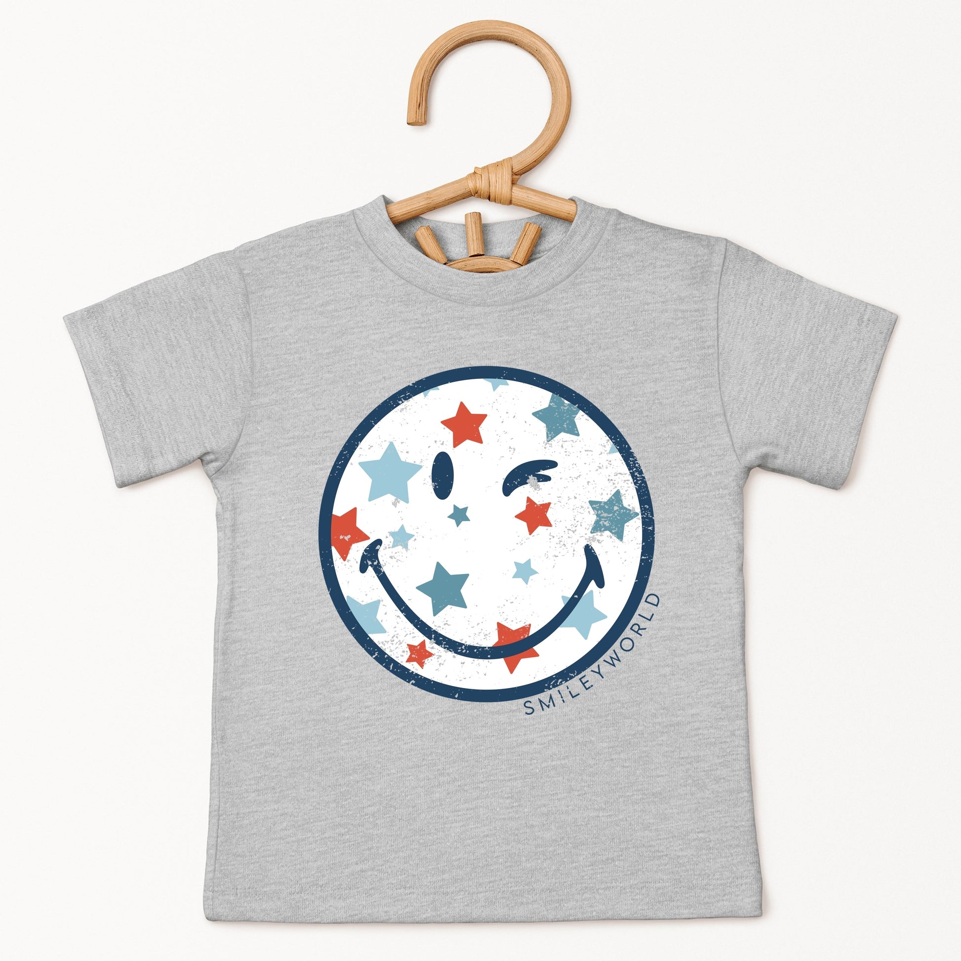 SmileyWorld Patriotic Star Wink - Toddler Short Sleeve Graphic T-Shirt