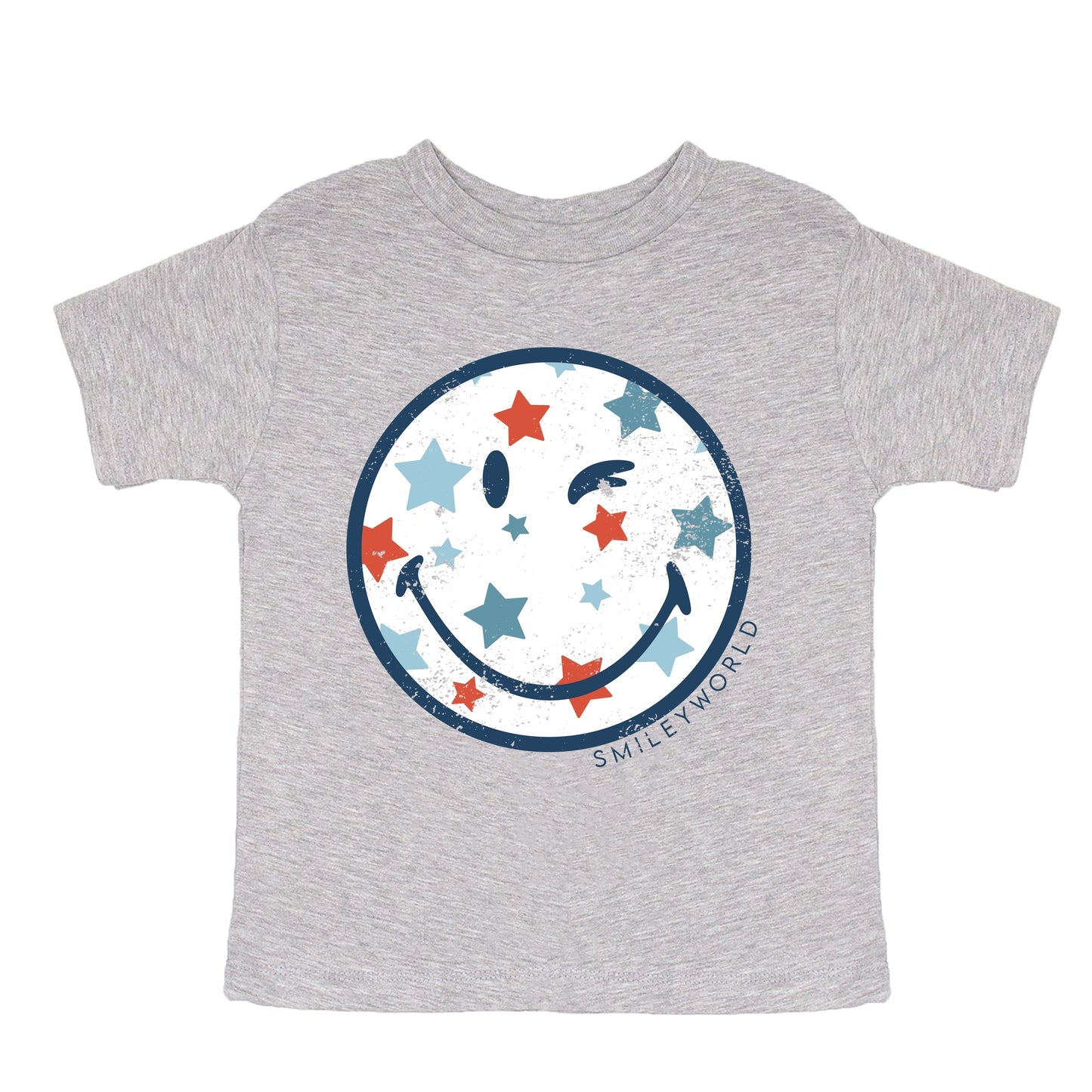 SmileyWorld Patriotic Star Wink - Toddler Short Sleeve Graphic T-Shirt