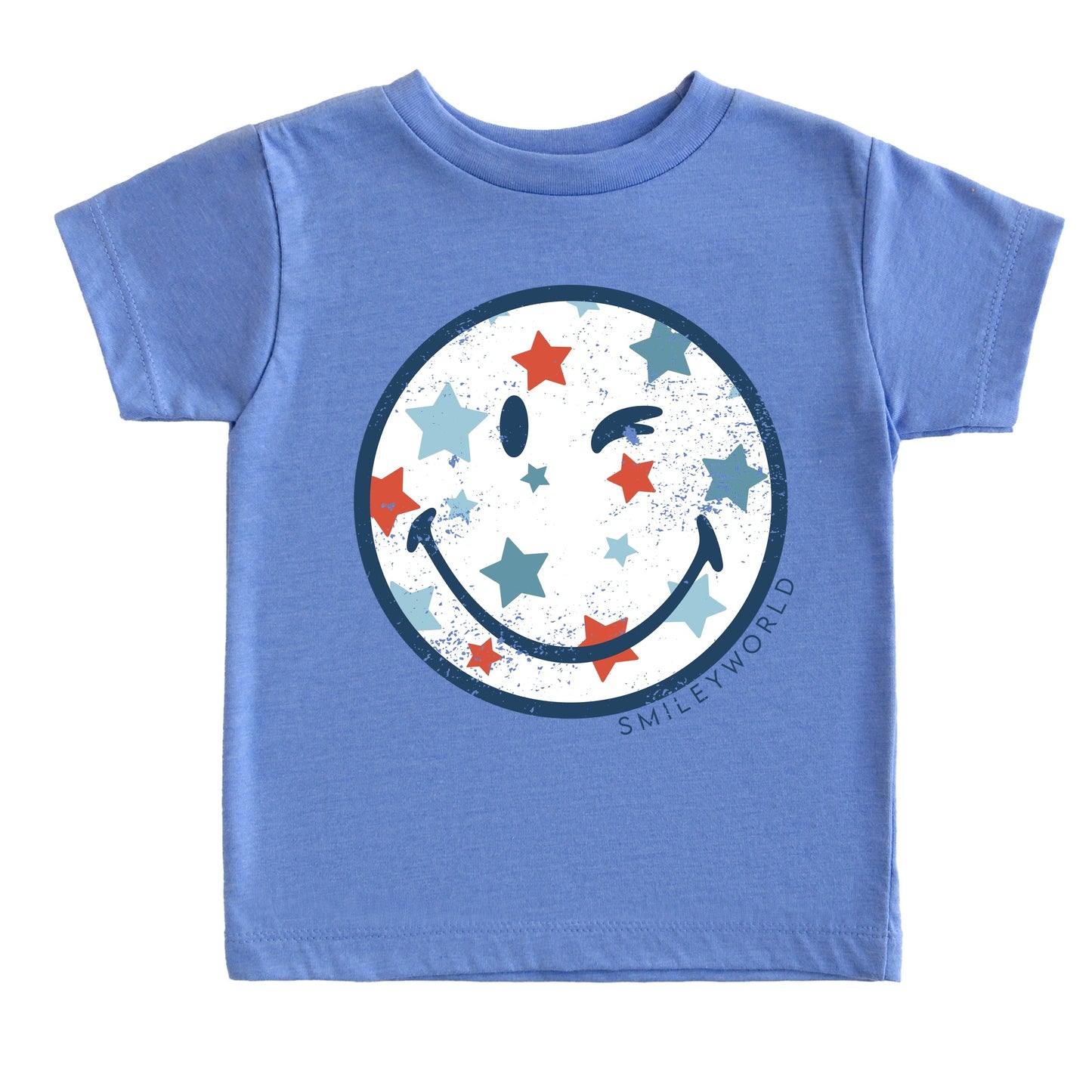 SmileyWorld Patriotic Star Wink - Toddler Short Sleeve Graphic T-Shirt