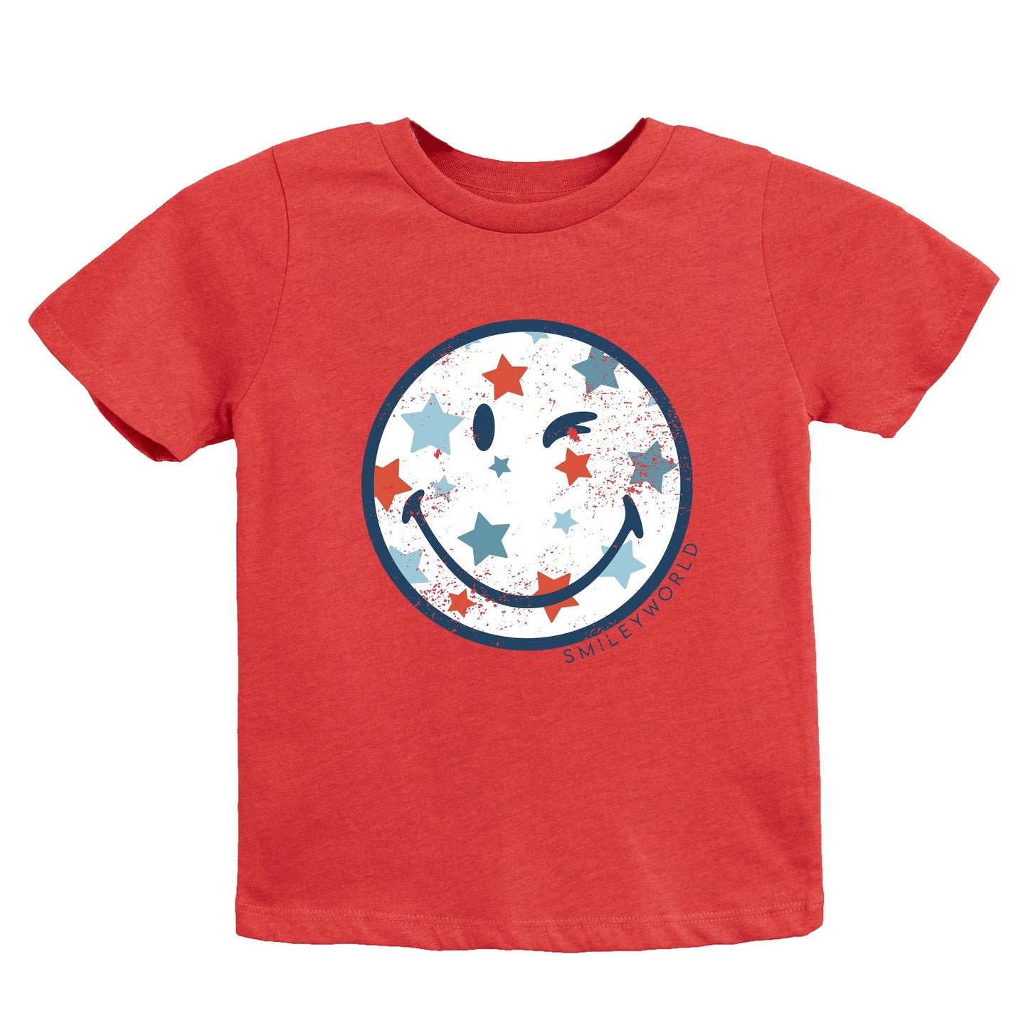 SmileyWorld Patriotic Star Wink - Youth Short Sleeve Graphic T-Shirt