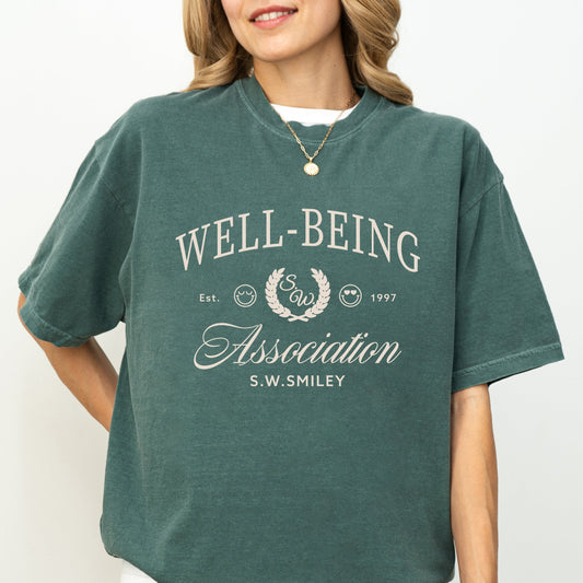 S.W.Smiley Well-Being Association - Women's Garment Dyed Graphic T-Shirt