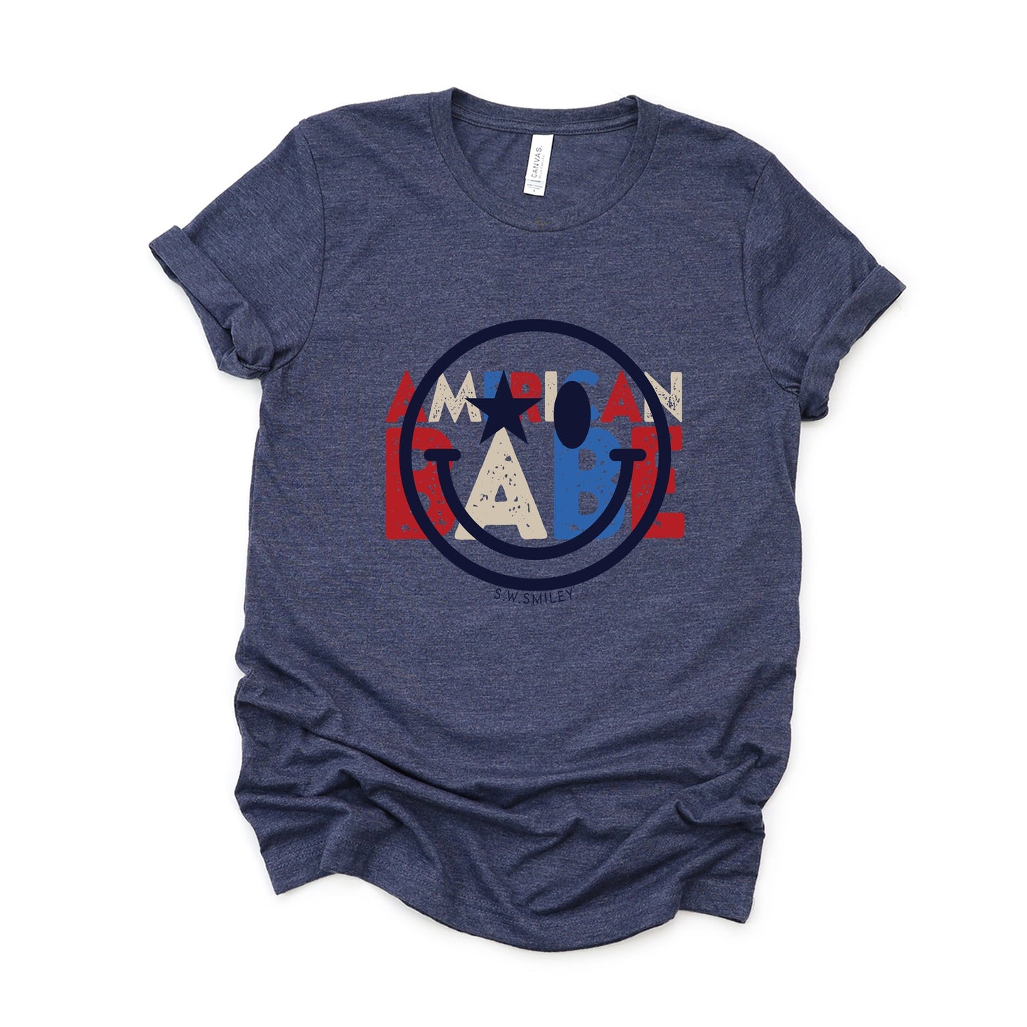 S.W.Smiley American Babe - Women's Short Sleeve Graphic T-Shirt