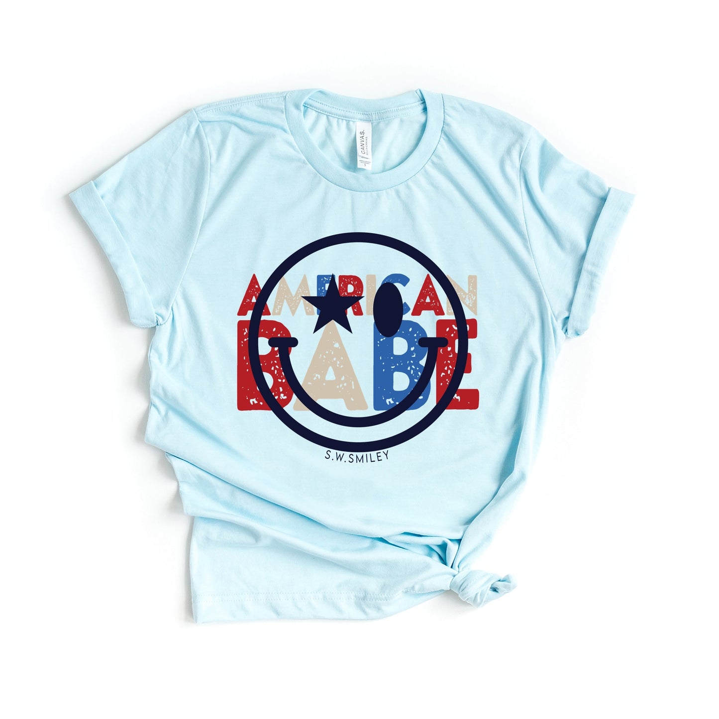 S.W.Smiley American Babe - Women's Short Sleeve Graphic T-Shirt