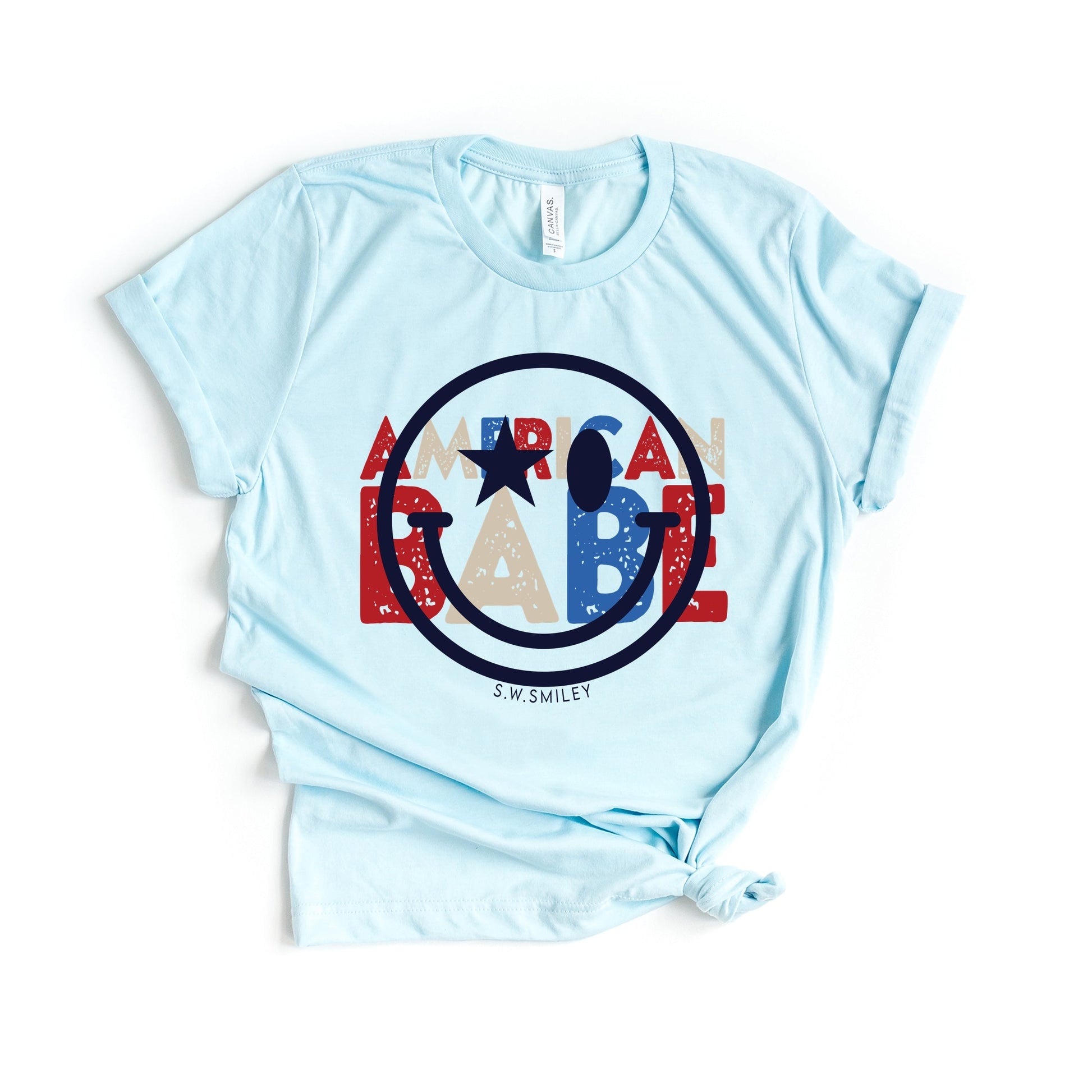 S.W.Smiley American Babe - Women's Short Sleeve Graphic T-Shirt