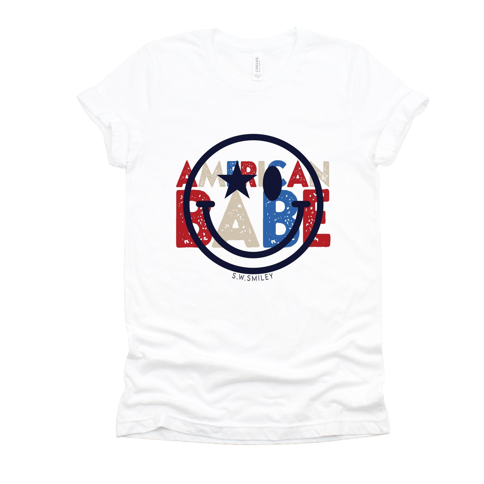 S.W.Smiley American Babe - Women's Short Sleeve Graphic T-Shirt