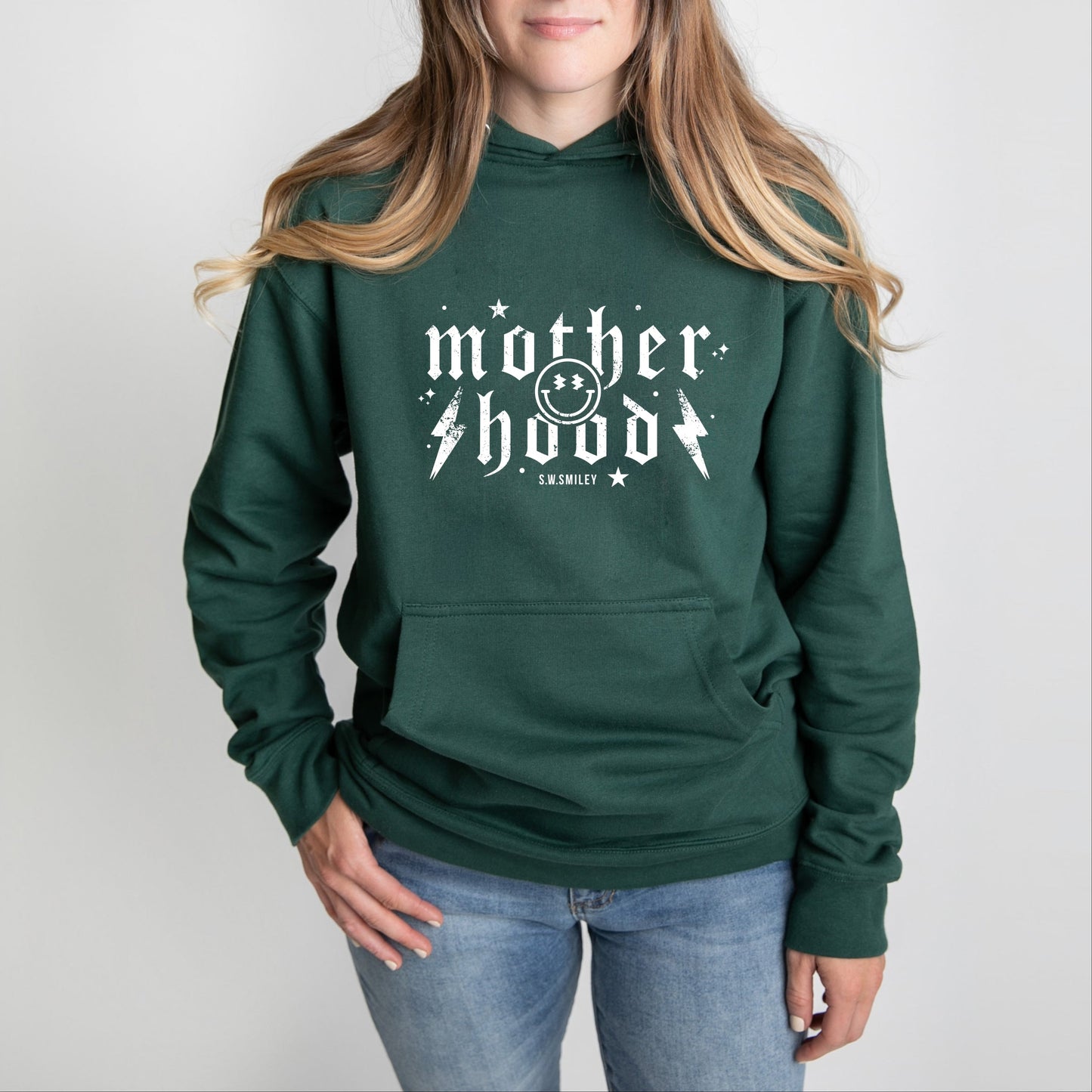S.W.Smiley Mother Hood Distressed - Women's Graphic Hoodie