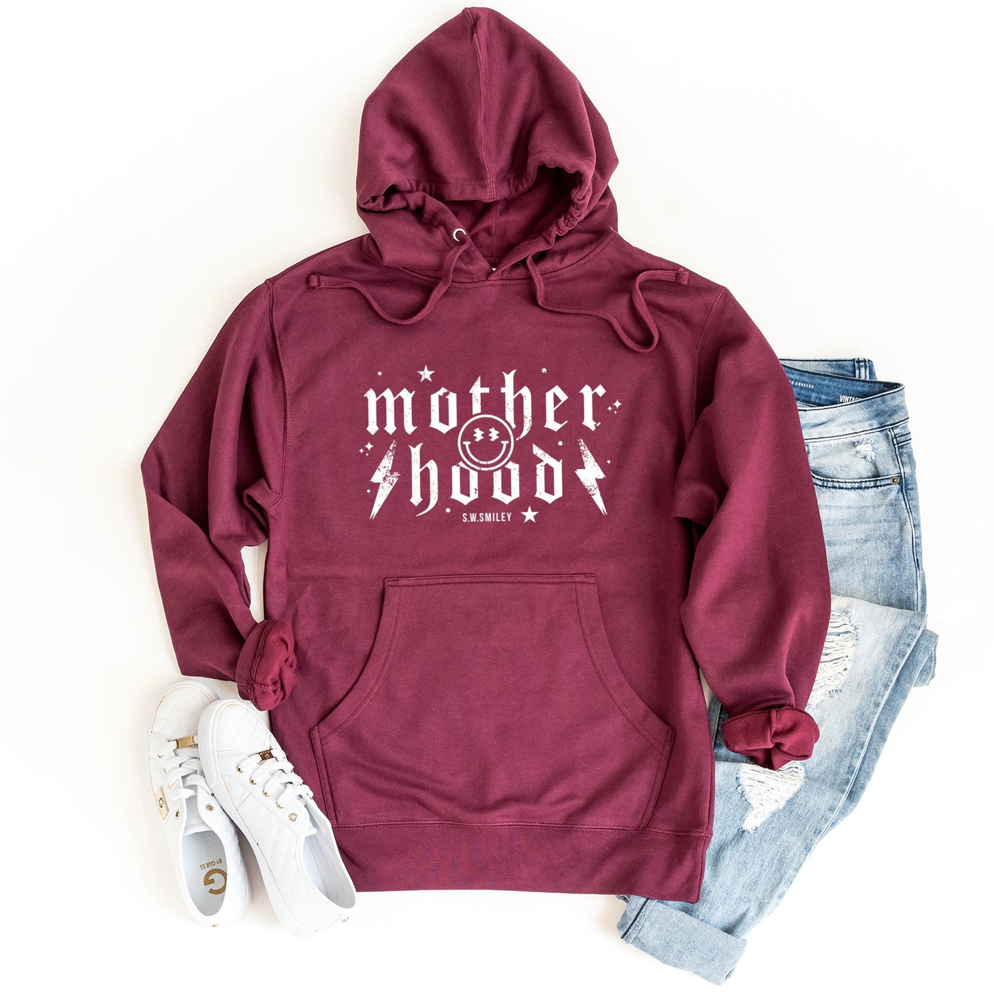 S.W.Smiley Mother Hood Distressed - Women's Graphic Hoodie