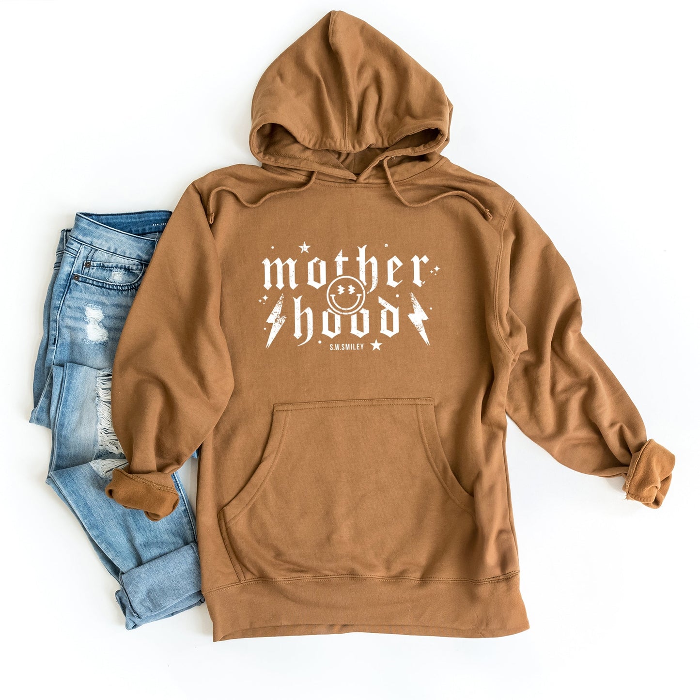 S.W.Smiley Mother Hood Distressed - Women's Graphic Hoodie