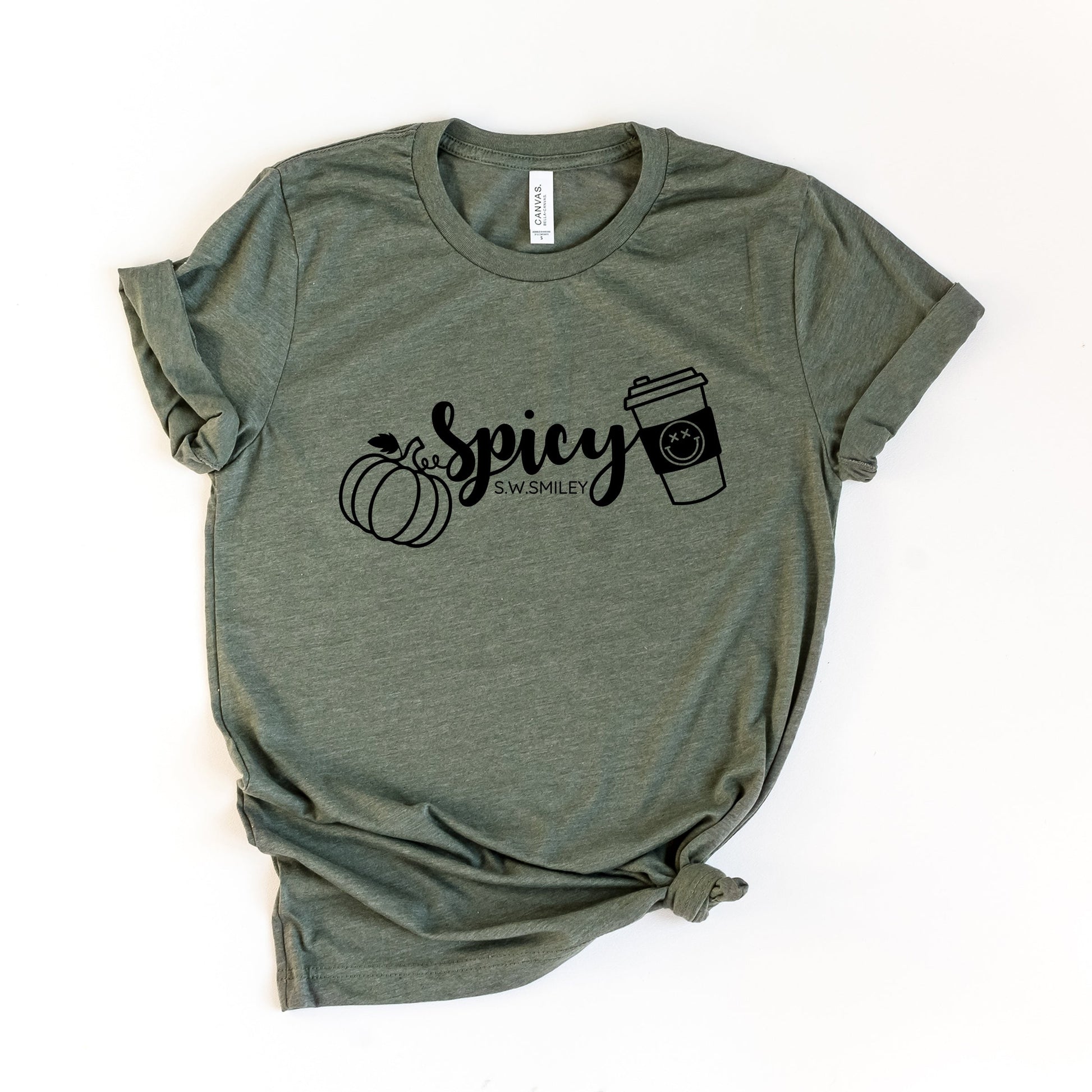 S.W.Smiley Spicy Pumpkin Spice - Women's Short Sleeve Graphic T-Shirt